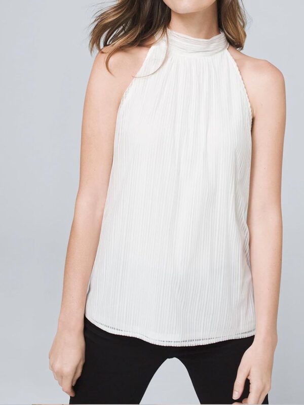 White Linen Blend Shift Dress