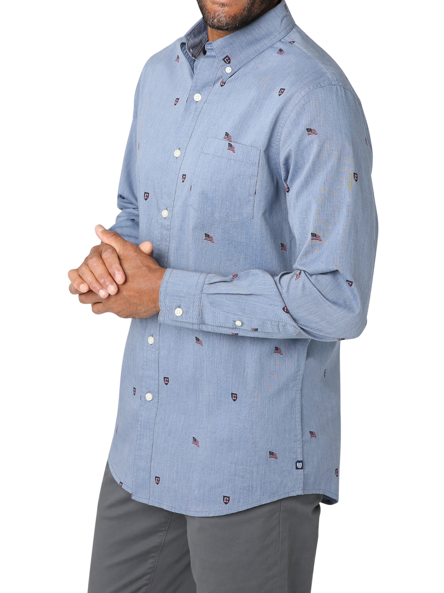Chaps Men's Long Sleeve Sustainable Easy Care Woven Shirt -Sizes XS up to 4XB - Image 3