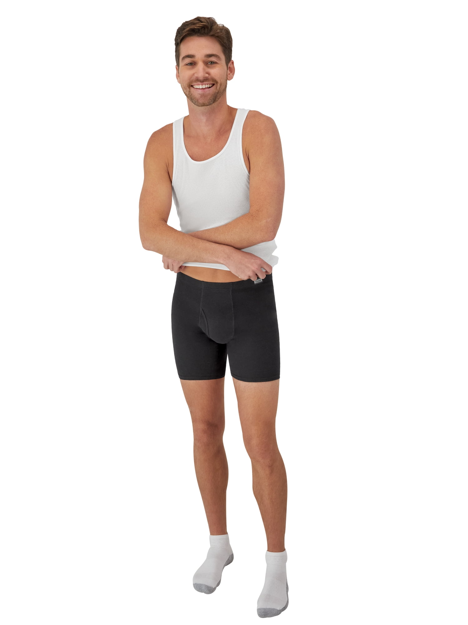 Hanes Men's Value Pack Covered Waistband Boxer Briefs, 6 Pack - Image 7