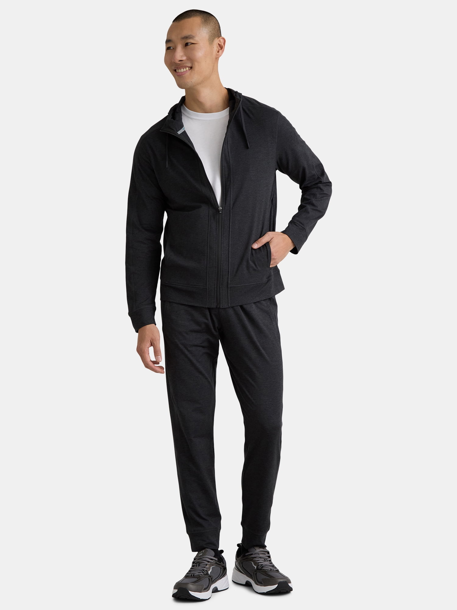 Athletic Works Men's and Big Men's ButterCore Soft Full Zip Hoodie, Sizes S-3XL - Image 2