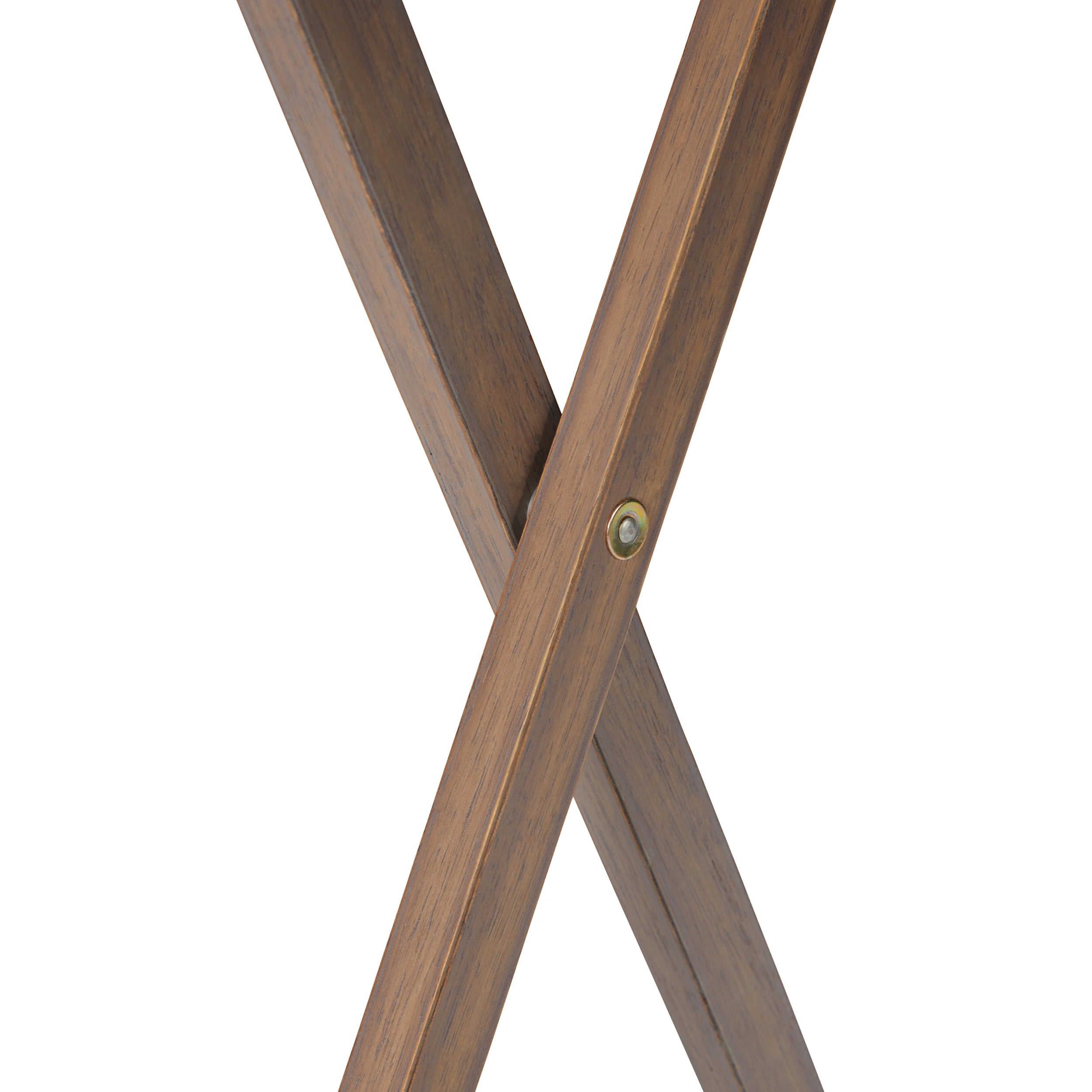 Mainstays XL Oversized Folding Tray Table Set of 4 with Rack, Rustic Gray - Image 4