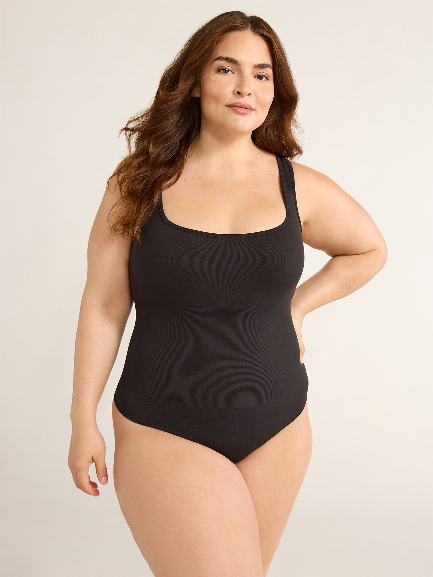 Joyspun Women's Seamless Slimming Square Neck Tank Bodysuit, 2-Pack, Sizes S-3XL - Image 5