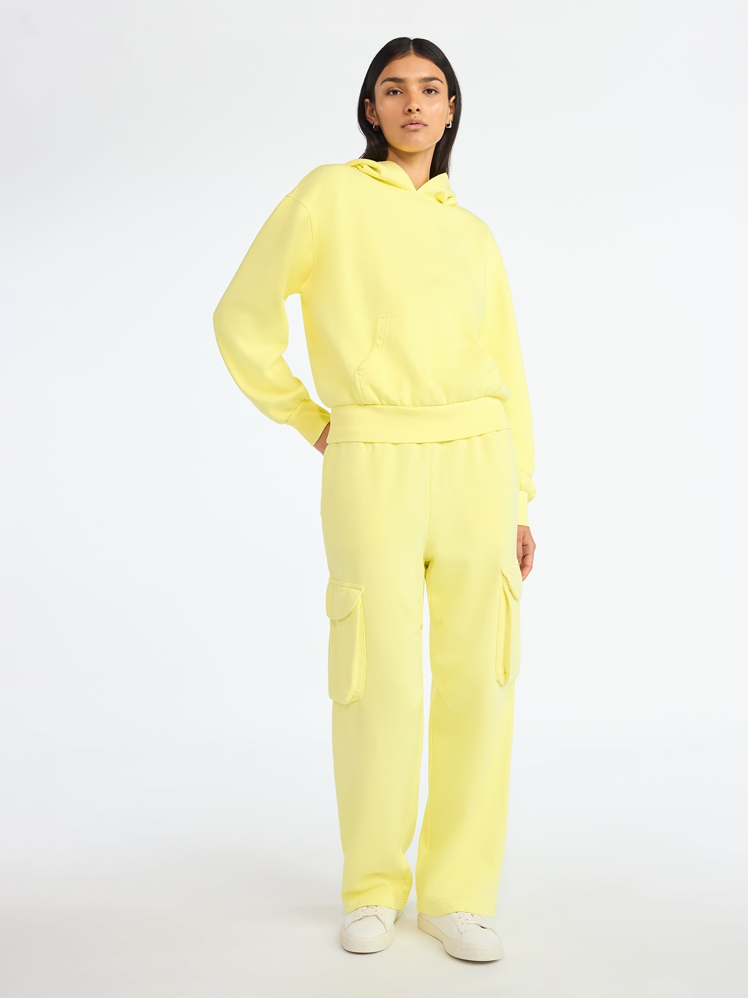 Scoop Women’s Mineral Washed Oversized Cropped Hoodie, Sizes XS-XXL - Image 2