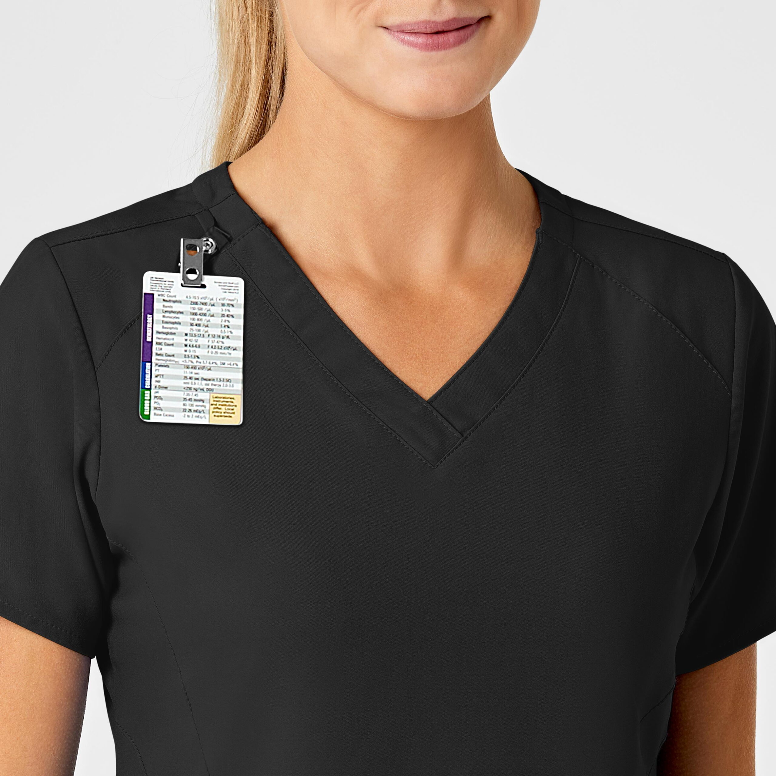 Wink W123 Women's Stylized V-Neck Scrub Top, Black, L Womens - Image 6