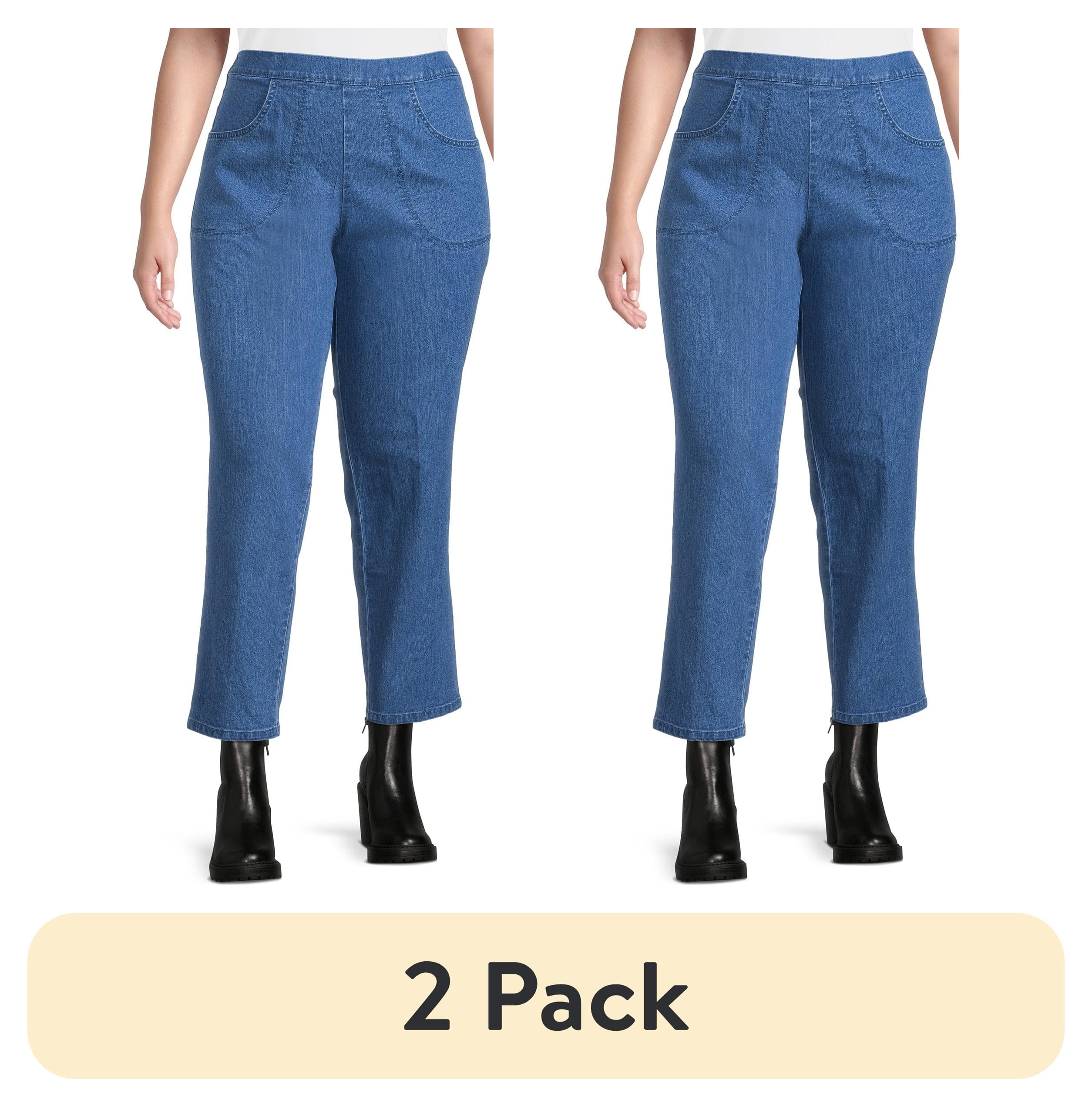 (2 pack) JMS Just My Size by Hanes Women's Plus Size 2 Pocket Pull On Pants, Single and 2 Pack