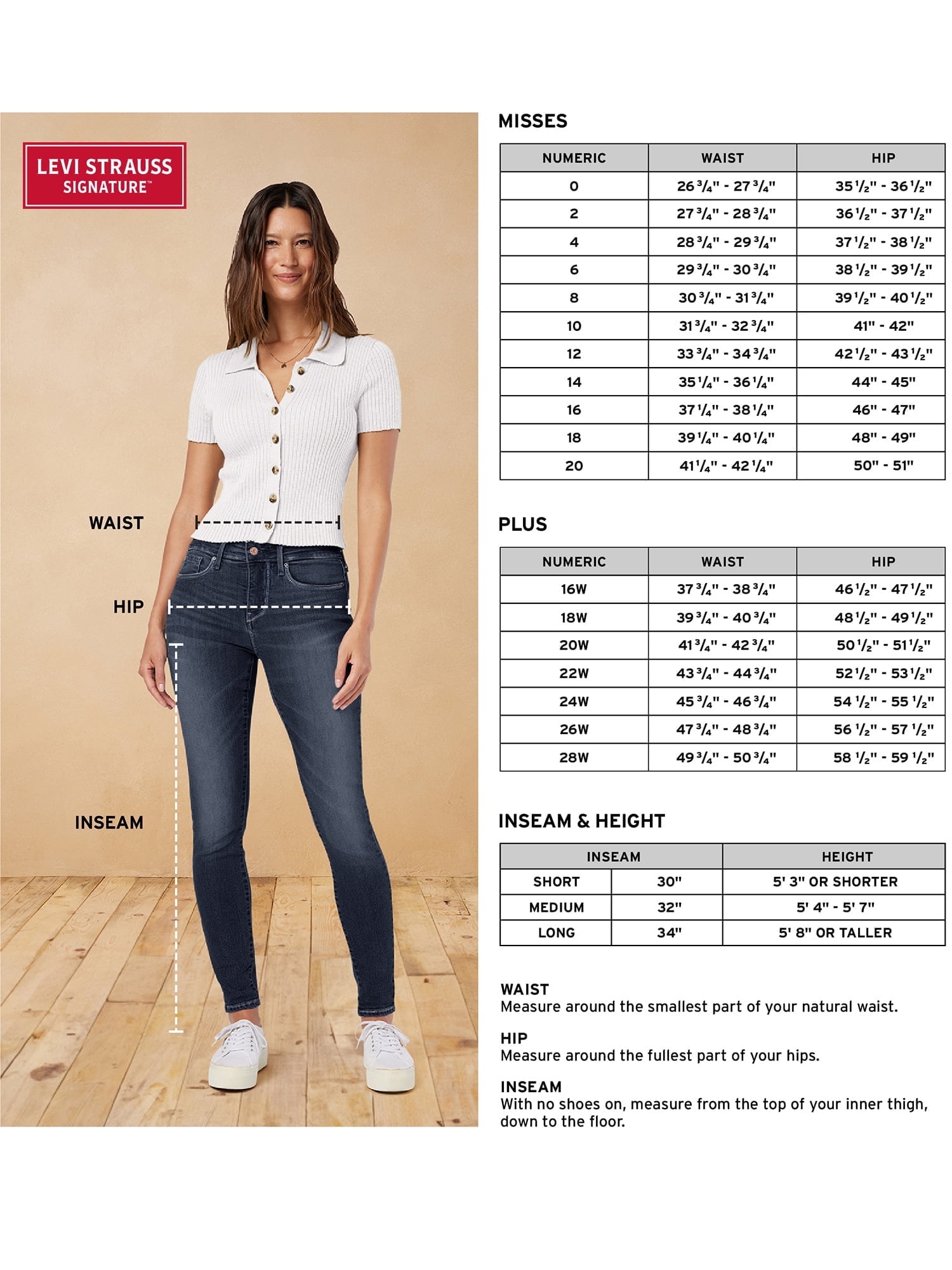Levi Strauss Signature Women's and Women's Plus Mid Rise Straight Jeans, Tummy-Smoothing Pannel, Inseams: 29", 31", 33", Sizes 2-26 - Image 5