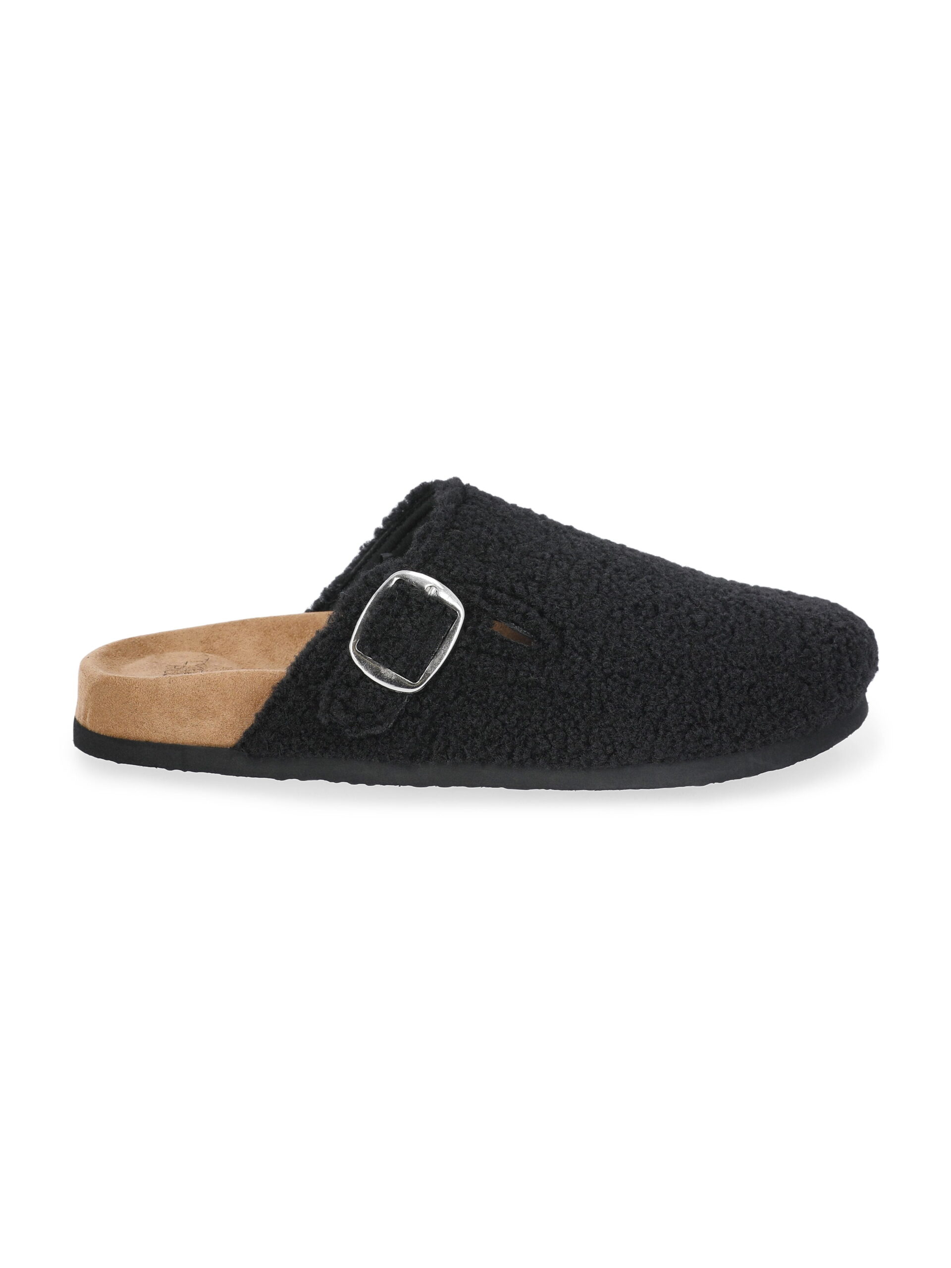 Time and Tru Women's Faux Shearling Buckle Clogs - Image 2