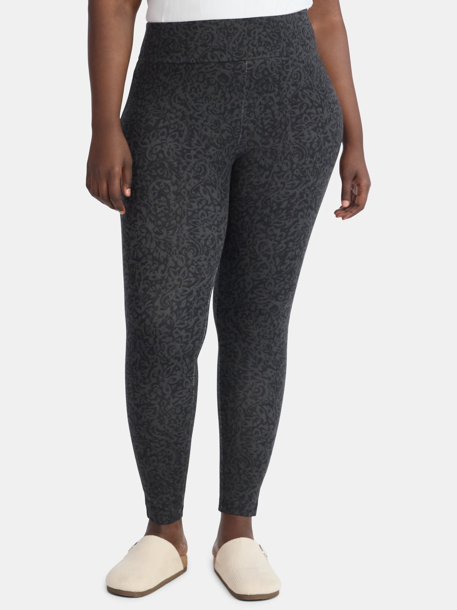 (3 pack) Terra & Sky Women's Plus High Waist Ankle Length Leggings, 27" Inseam, Sizes 0X-5X