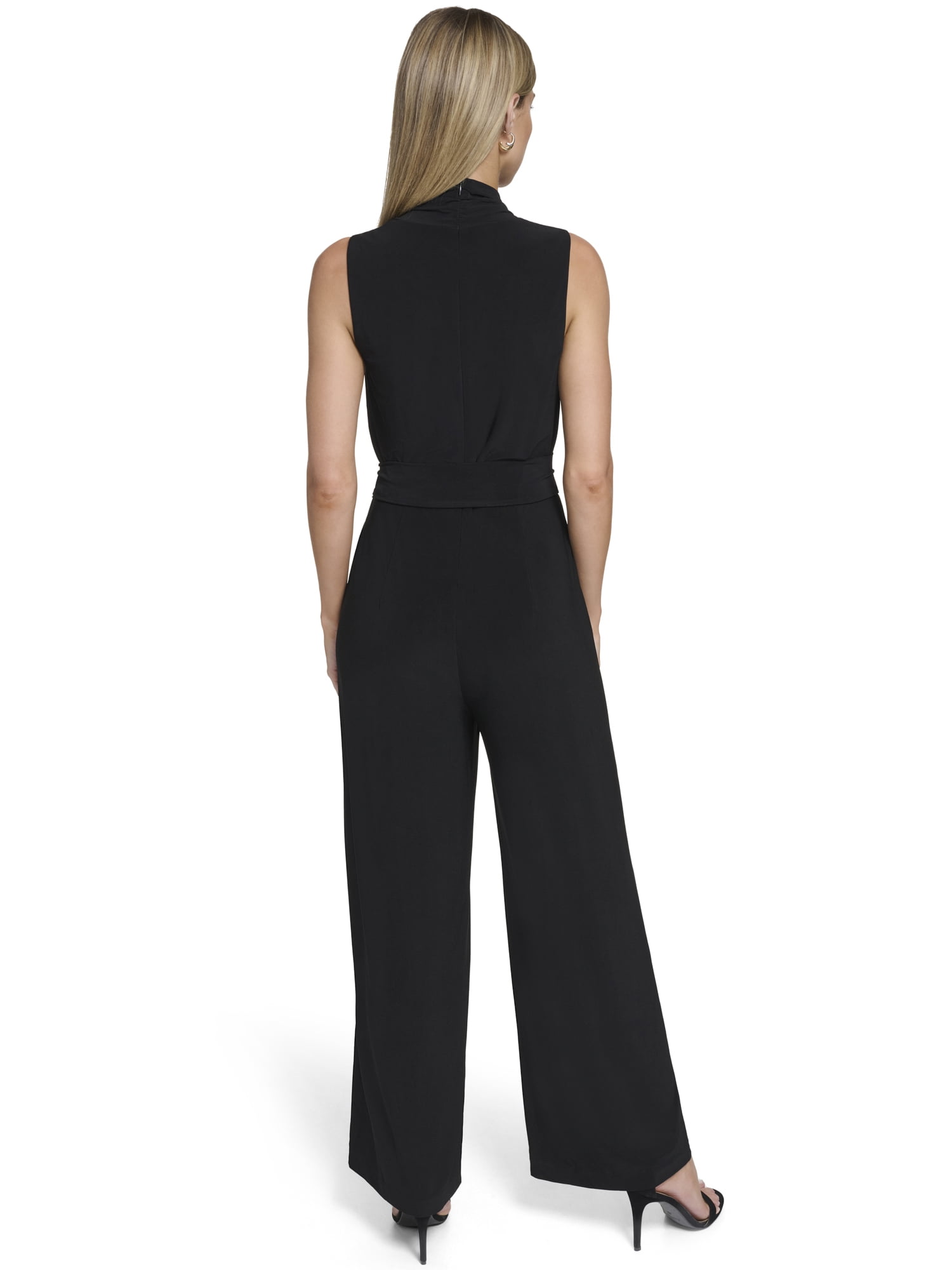 Falling Flowers Women's Knit Jersey Surplice Blouson Jumpsuit, Sizes XS-XL - Image 4