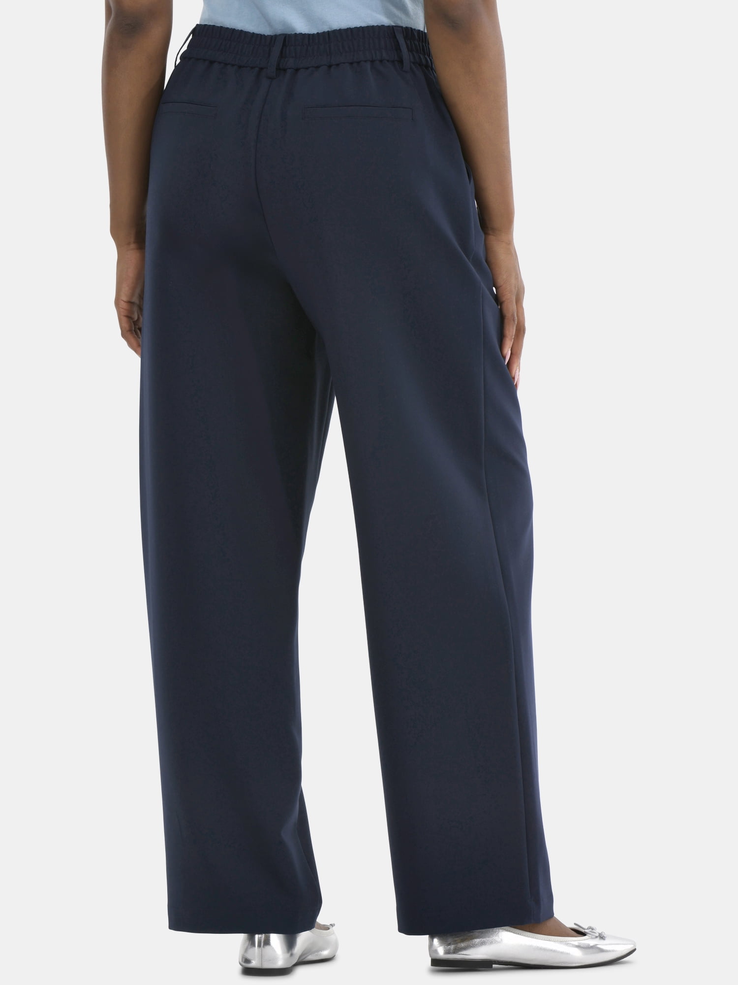 Time and Tru Women's Slouchy Tailored Pants, 30" Inseam, Sizes 0-18 - Image 3