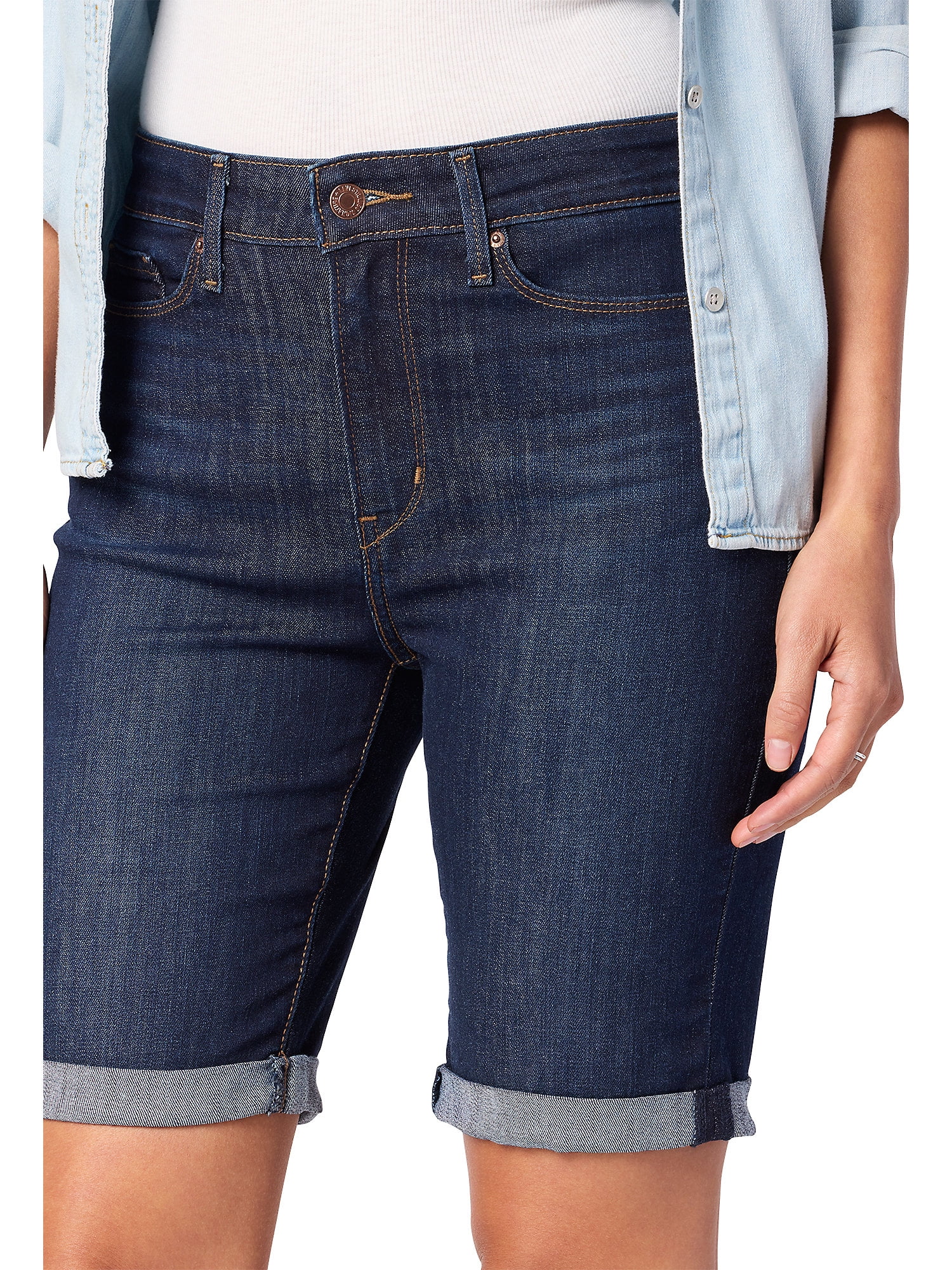 Levi Strauss Signature Women's and Women's Plus Bermuda Shorts, Sizes 2-28 - Image 6