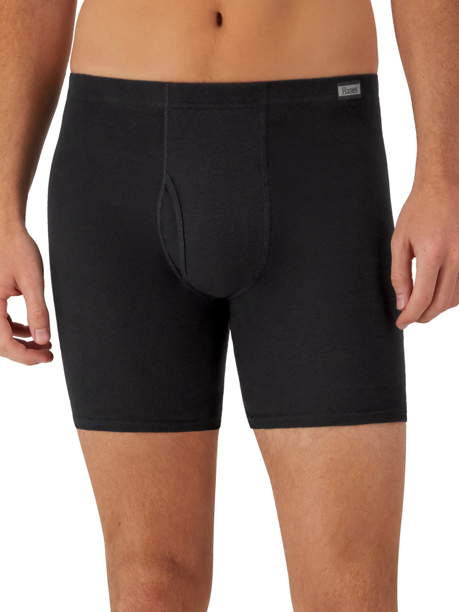 Hanes Men's Value Pack Covered Waistband Boxer Briefs, 6 Pack - Image 3