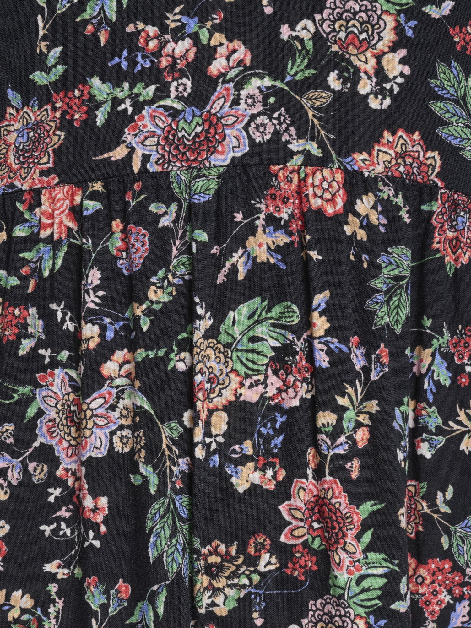 Falling Flowers Women's Notch Ruffle Collar Tiered Midi Dress, Sizes XS-XL - Image 5