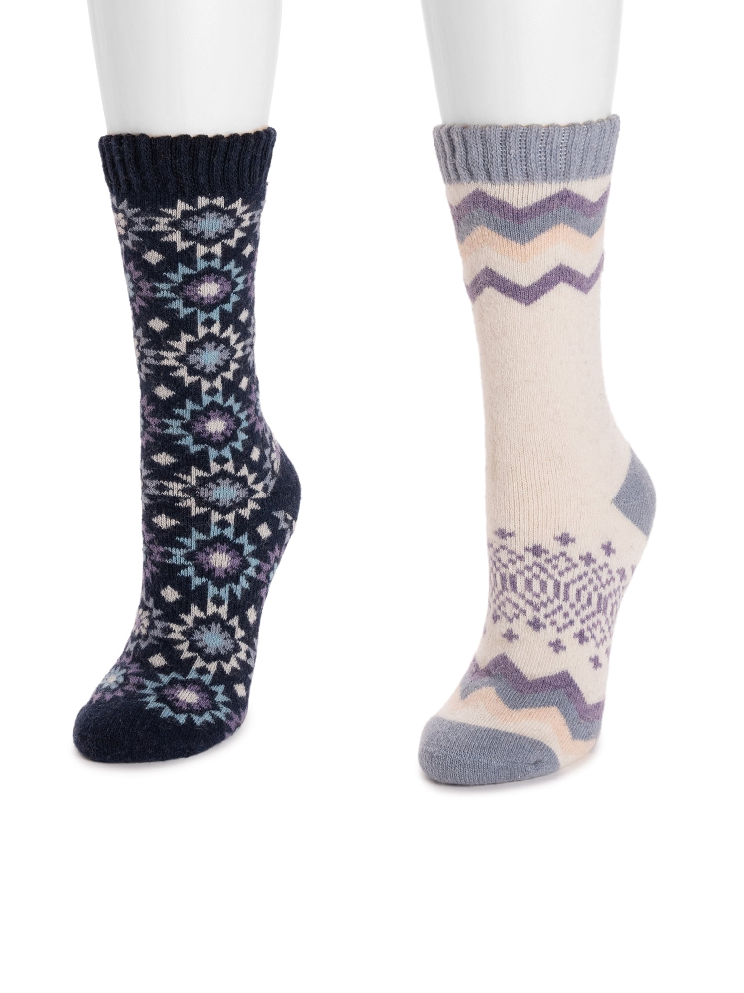 MUK LUKS Women's Wool Socks, 2-Pack, OSFM - Image 2