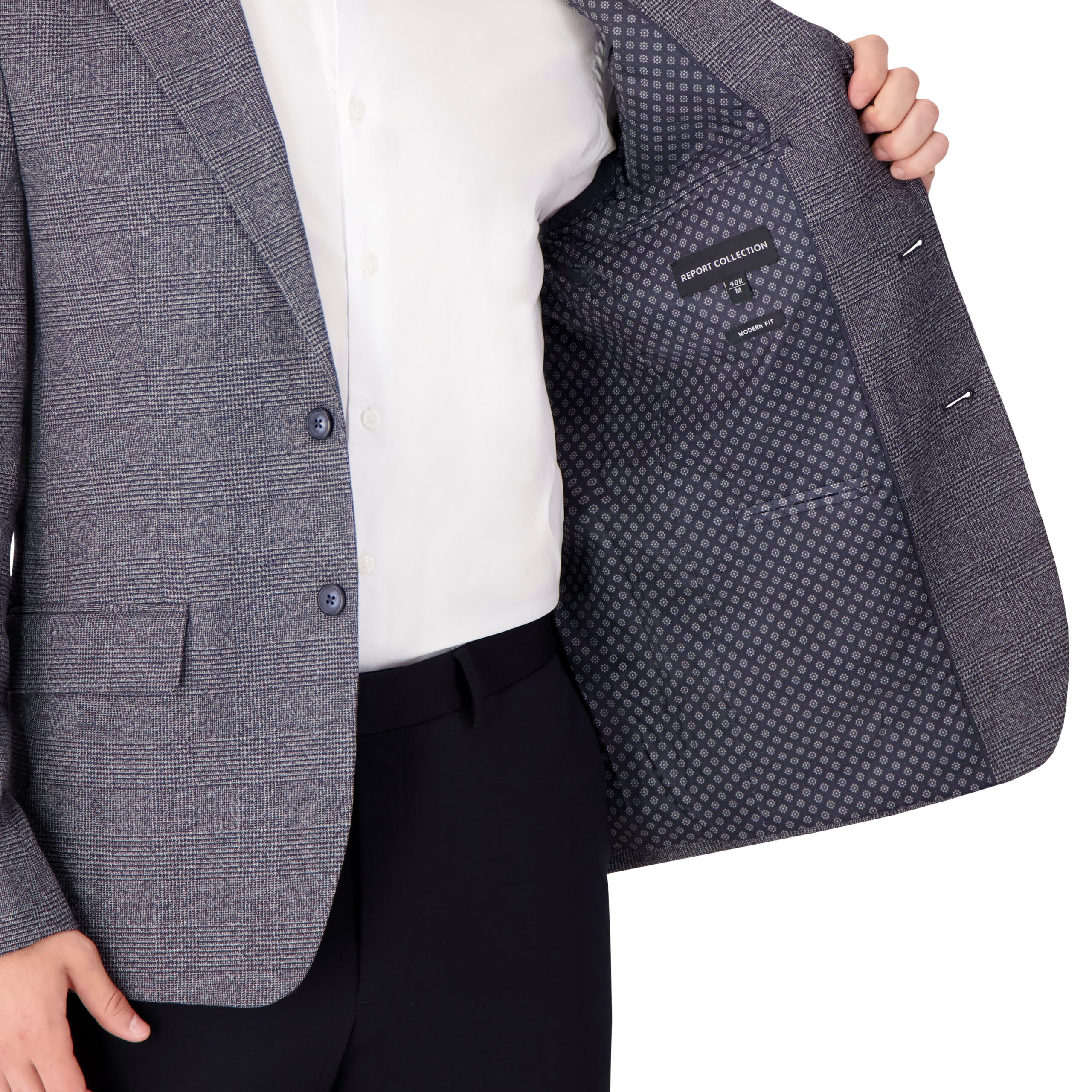 Report Collection Single Breast Full Lined Flat Pocket Woven Men's Jacket - Image 3