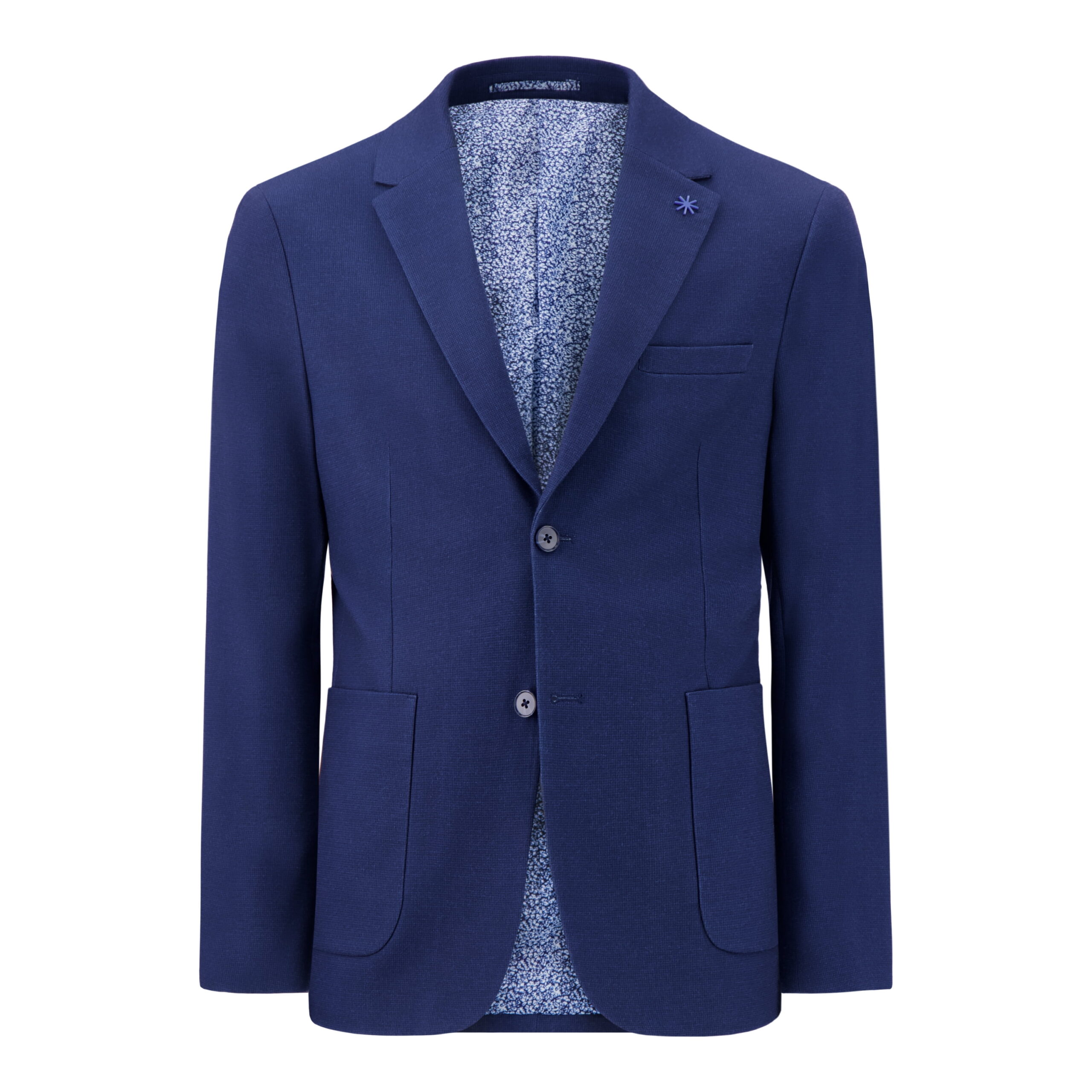 Report Collection Notch Collar Fully Lined Patch Pocket Knit Men's Jacket - Image 5