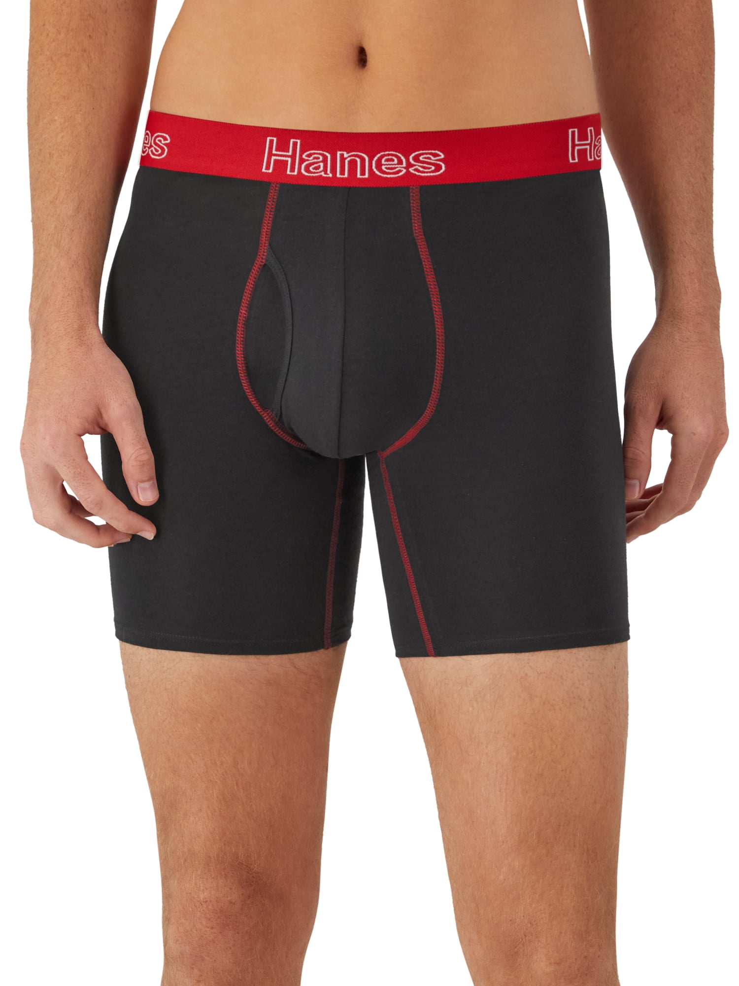 Hanes Men's Underwear Boxer Briefs, Cotton Stretch Moisture-Wicking Underwear, 6 Pack - Image 4