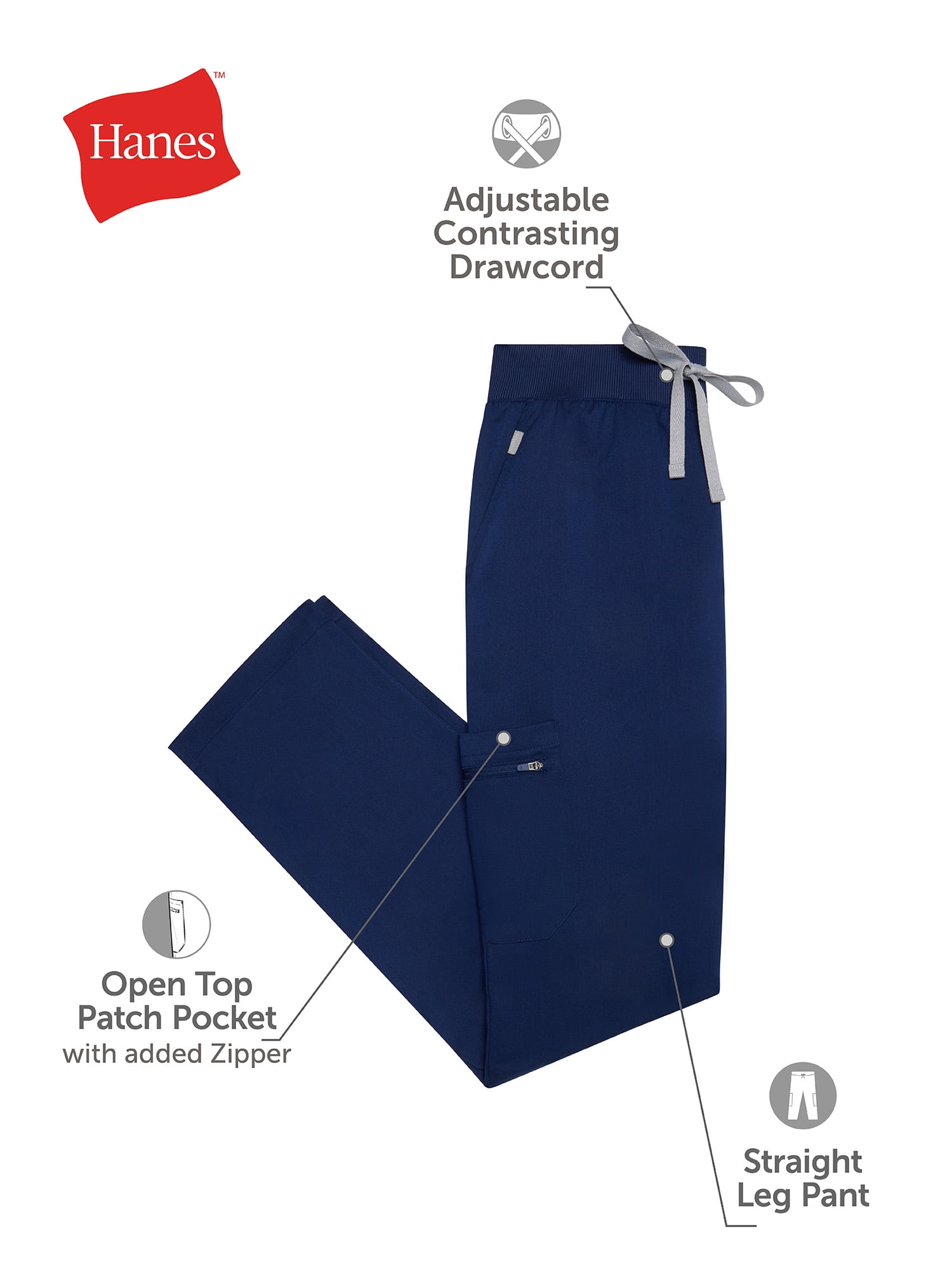 Hanes Women's Premium Straight-Leg Scrub Pants, Style HWP103, Sizes up-to 3XL - Image 7