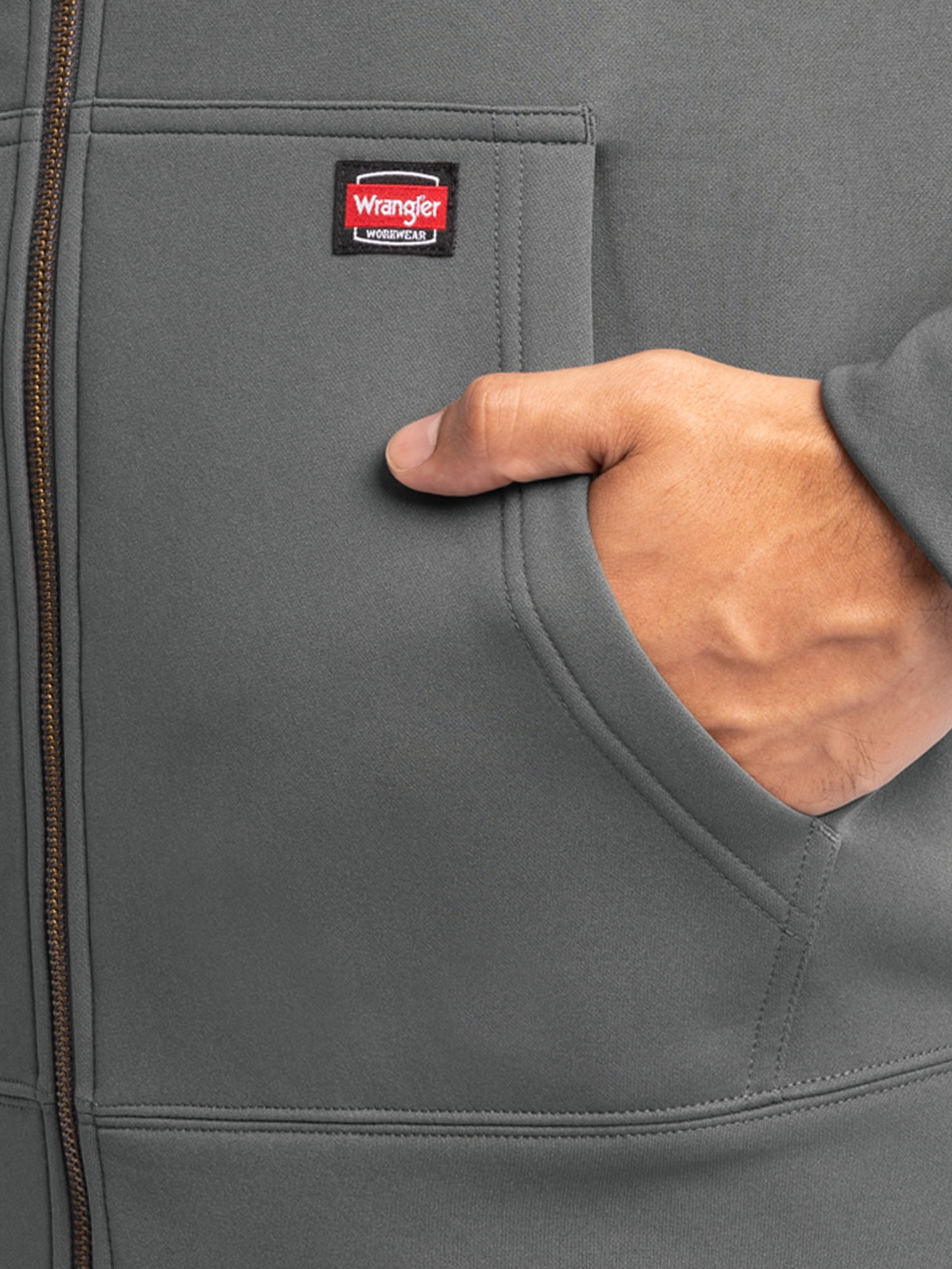 Wrangler Workwear Men's Full Zip Performance Fleece Hooded Work Jacket, Size S-5XL - Image 5