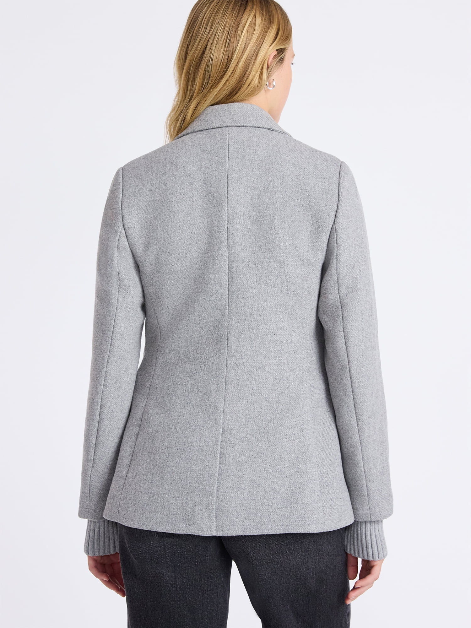 Free Assembly Women's Single Breasted Blazer with Ribbed Sweater Cuffs, Sizes XS-XXL - Image 4