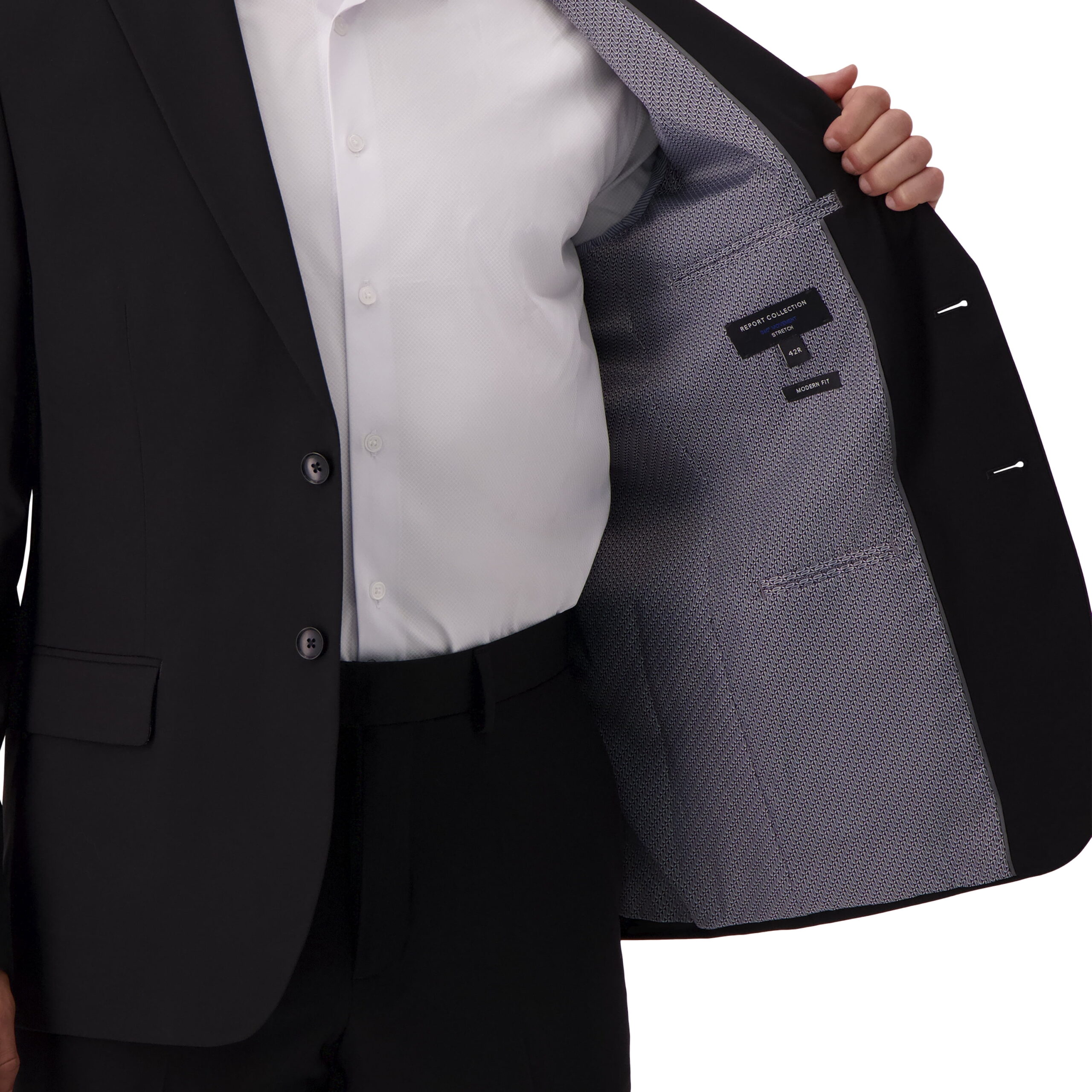 Report Collection Single Breast Full Lined Flat Pocket Woven Men's Jacket - Image 3