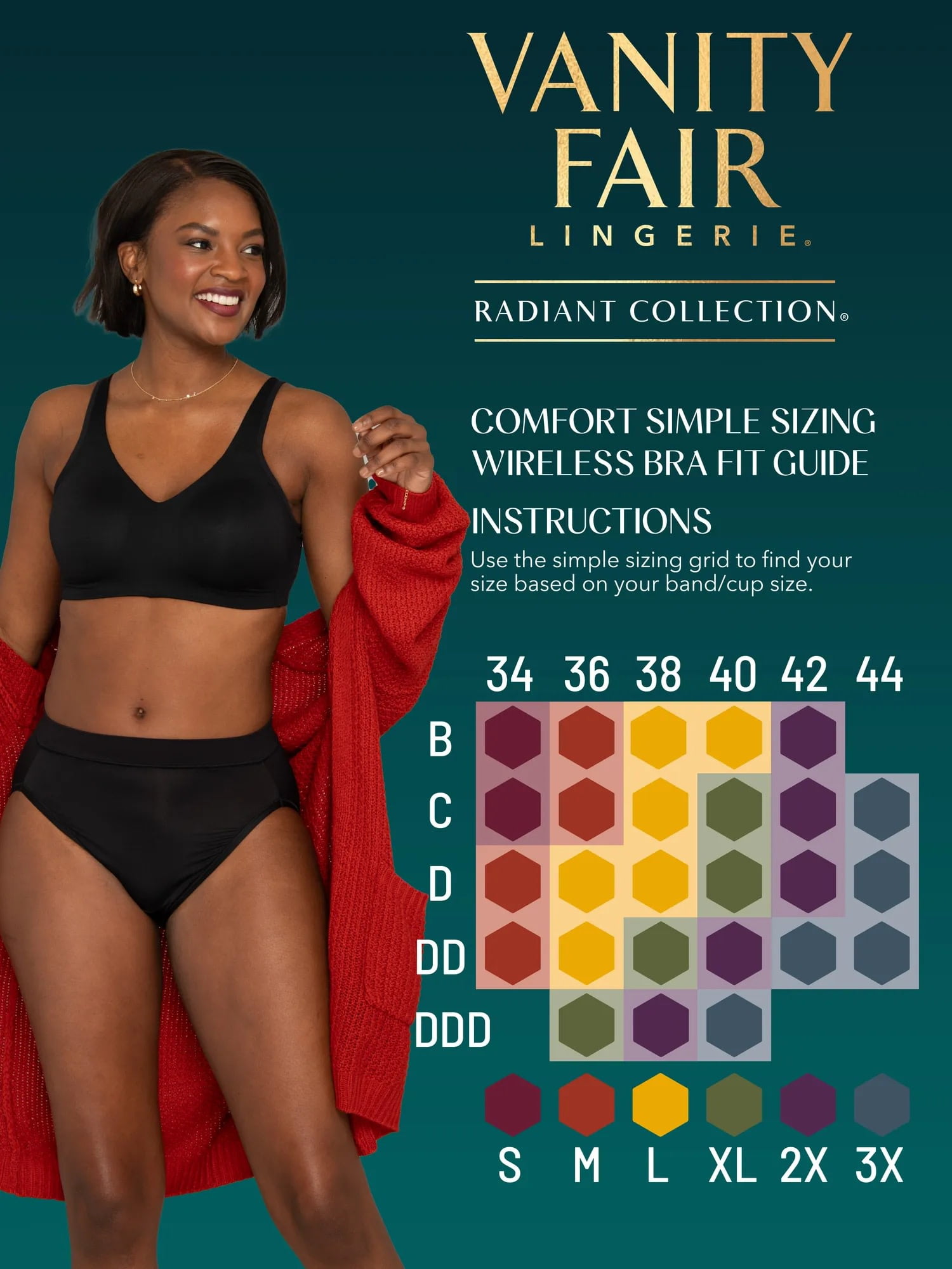 Vanity Fair Radiant Women's Wireless Bra - Seamless Back, Comfort Fit, Adjustable Straps, Sizes S-3XL, Style 3472206 - Image 7