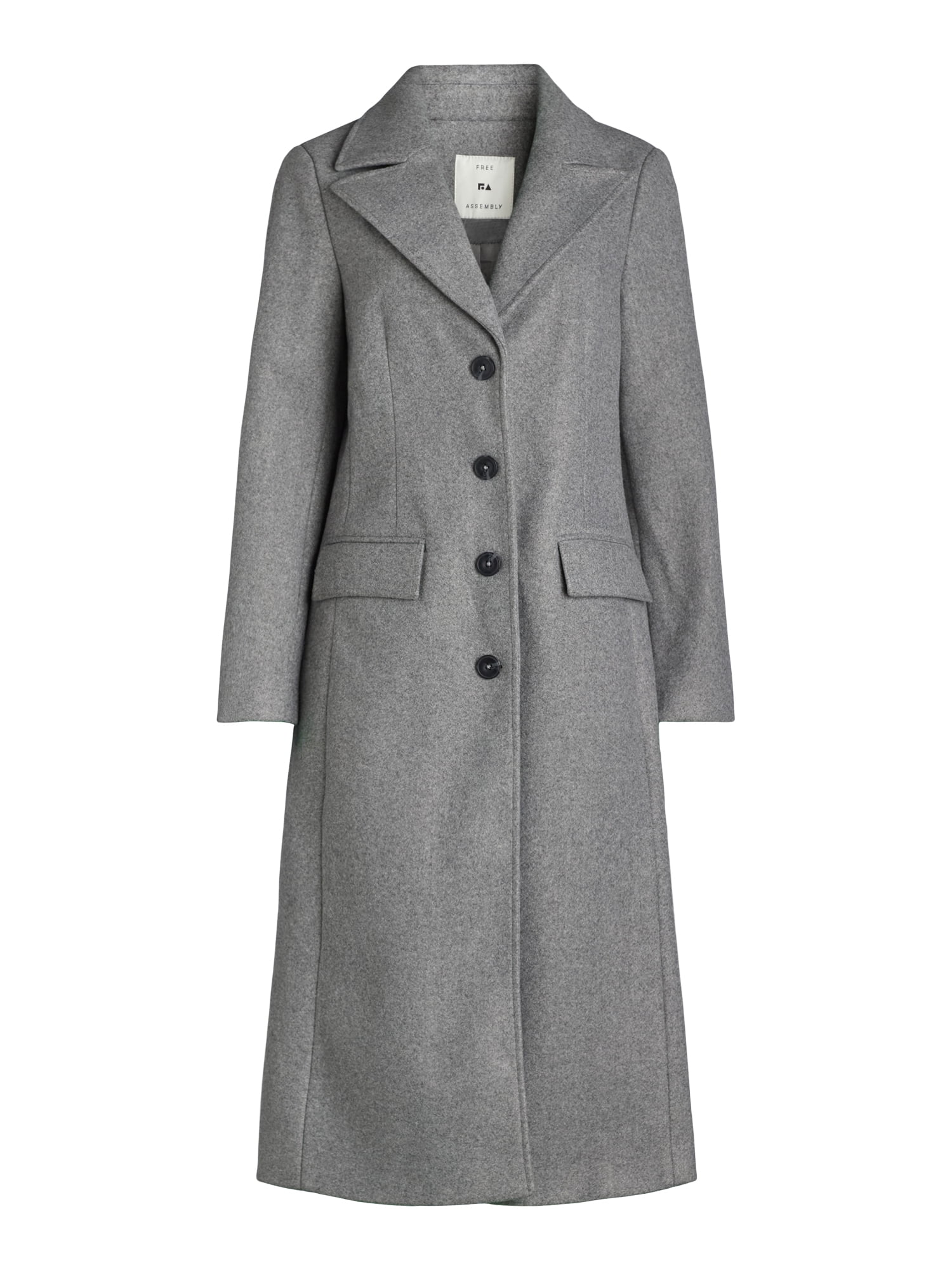 Free Assembly Women’s Faux Wool Long Coat, Sizes XS-XXXL - Image 2