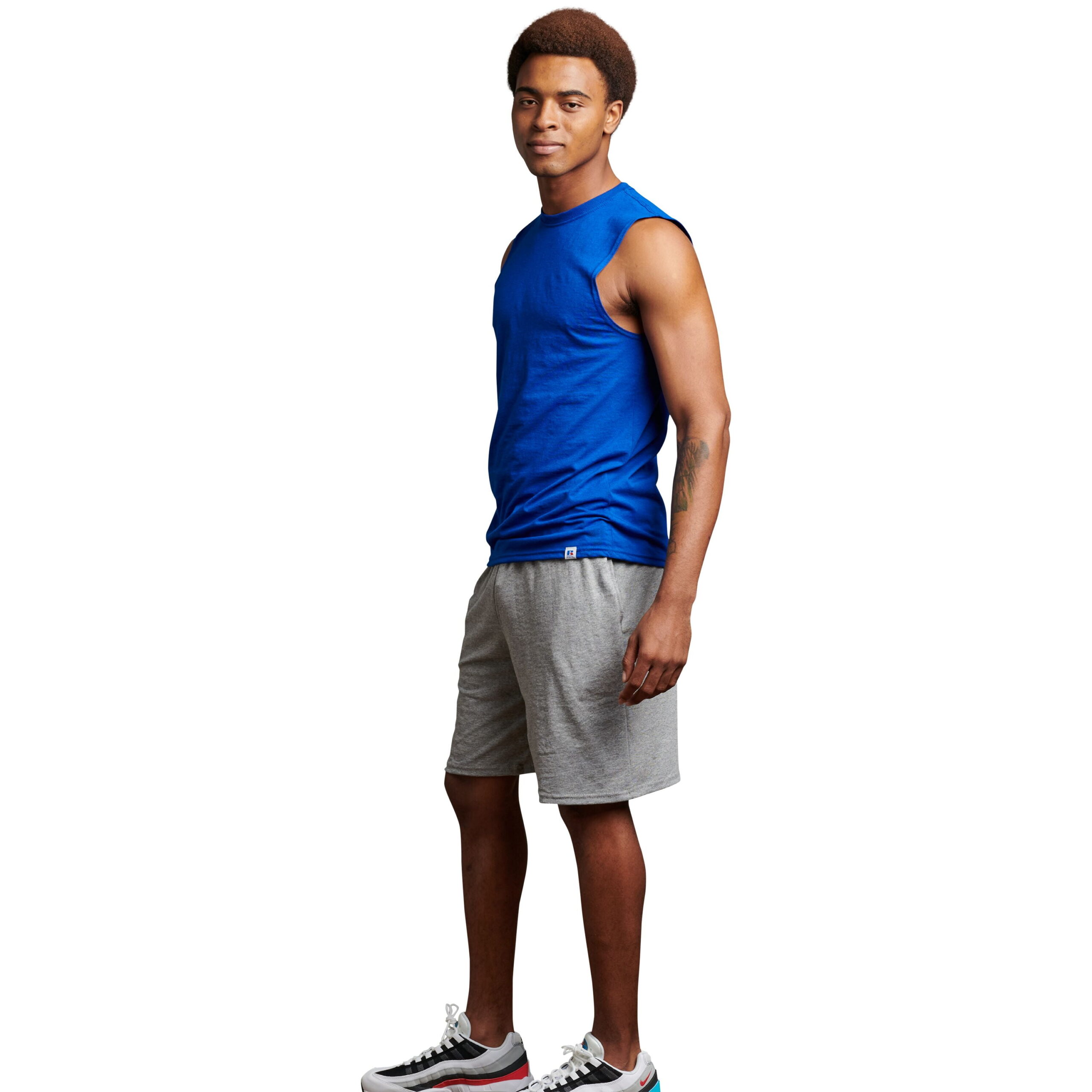 Russell Athletic Men's and Big Men's 9-10" Cotton Shorts with Pockets and Adjustable Waist, Sizes S-4XL - Image 4