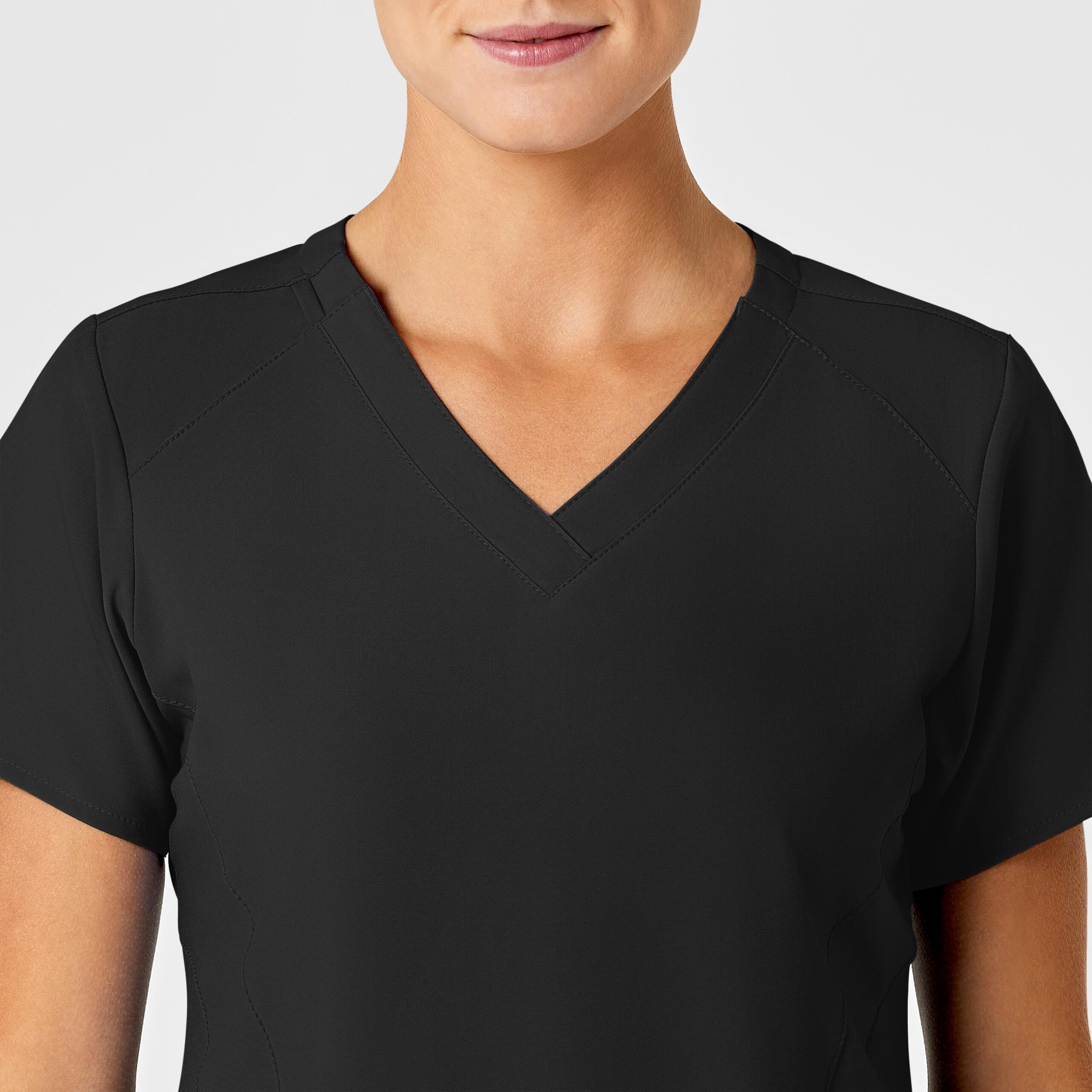 Wink W123 Women's Stylized V-Neck Scrub Top, Black, L Womens - Image 5