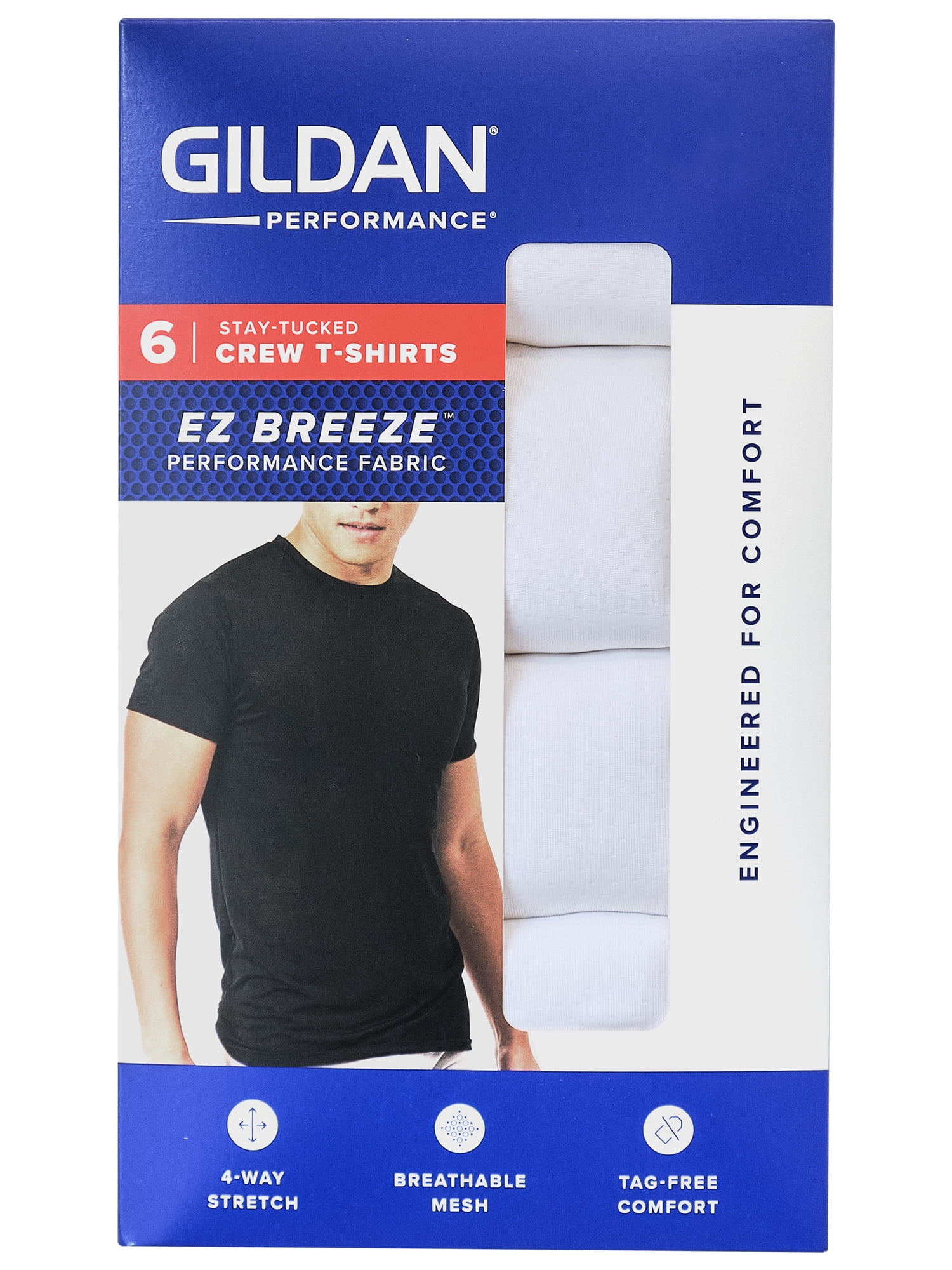 Gildan Men's Performance EZ Breeze Crew Tees, 6-Pack, Sizes S-2X - Image 6