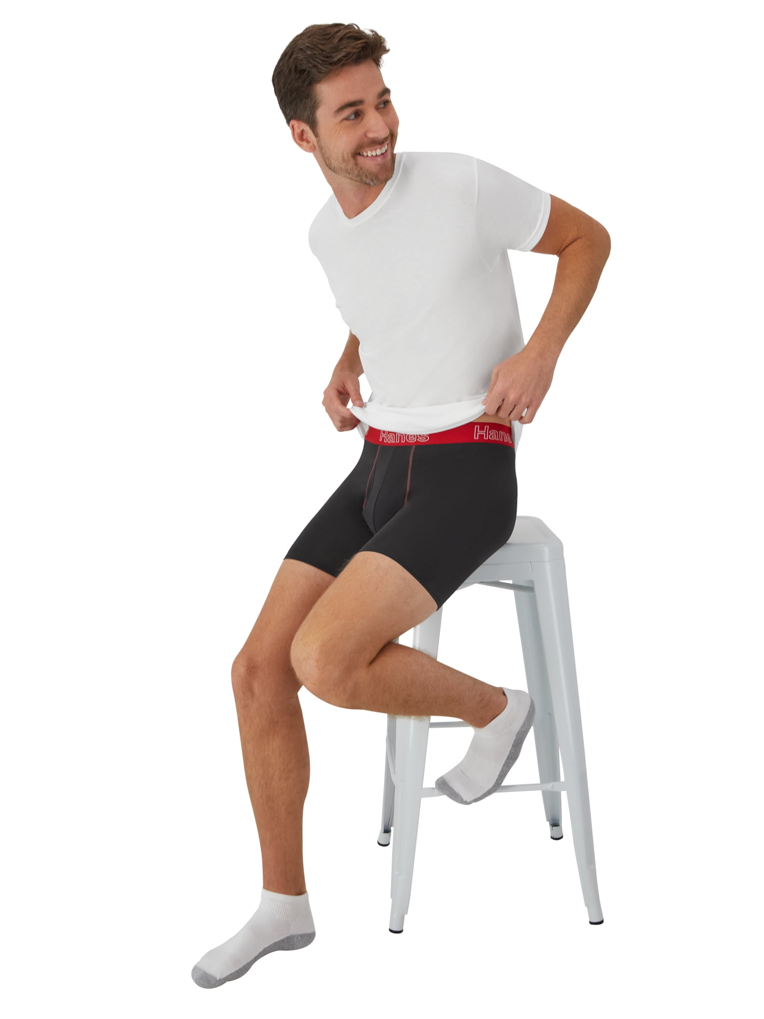 Hanes Men's Underwear Boxer Briefs, Cotton Stretch Moisture-Wicking Underwear, 6 Pack - Image 7