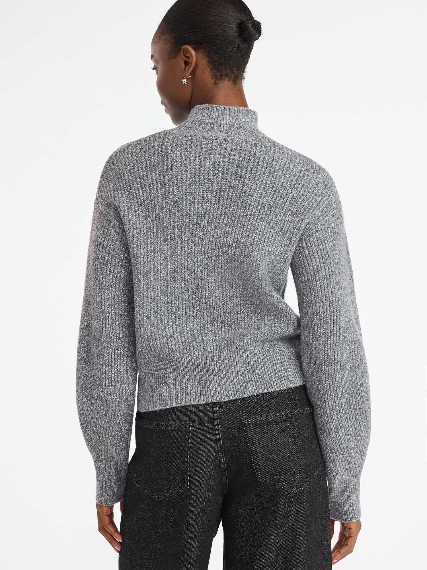 Scoop Women's Shaker Stitch Turtleneck Sweater, Lightweight, Sizes XS-XXL - Image 3