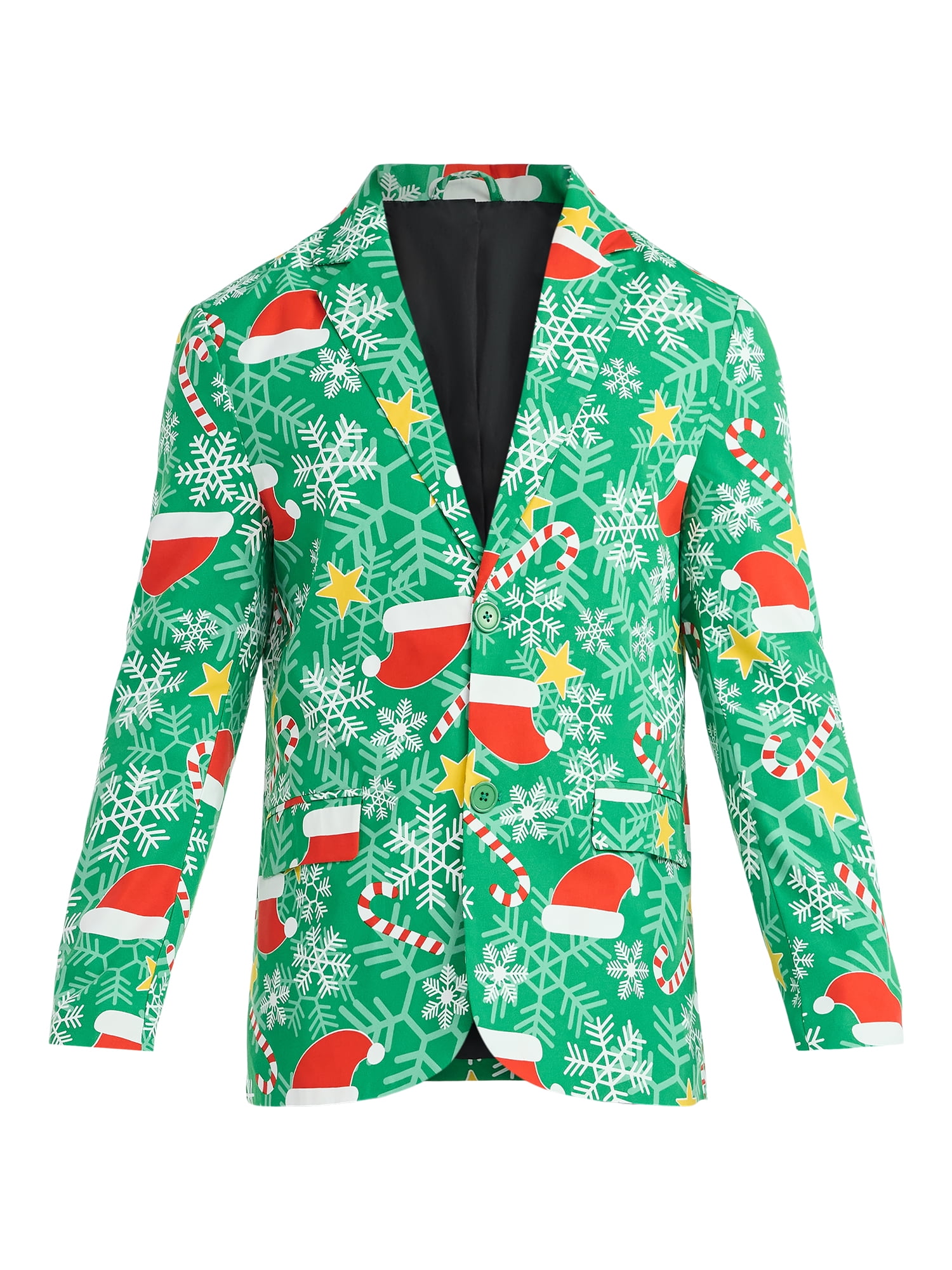 Jolly Knits Men's and Big Men's Christmas Holiday Print Suit Jacket Blazer, Sizes S-3XL - Image 6