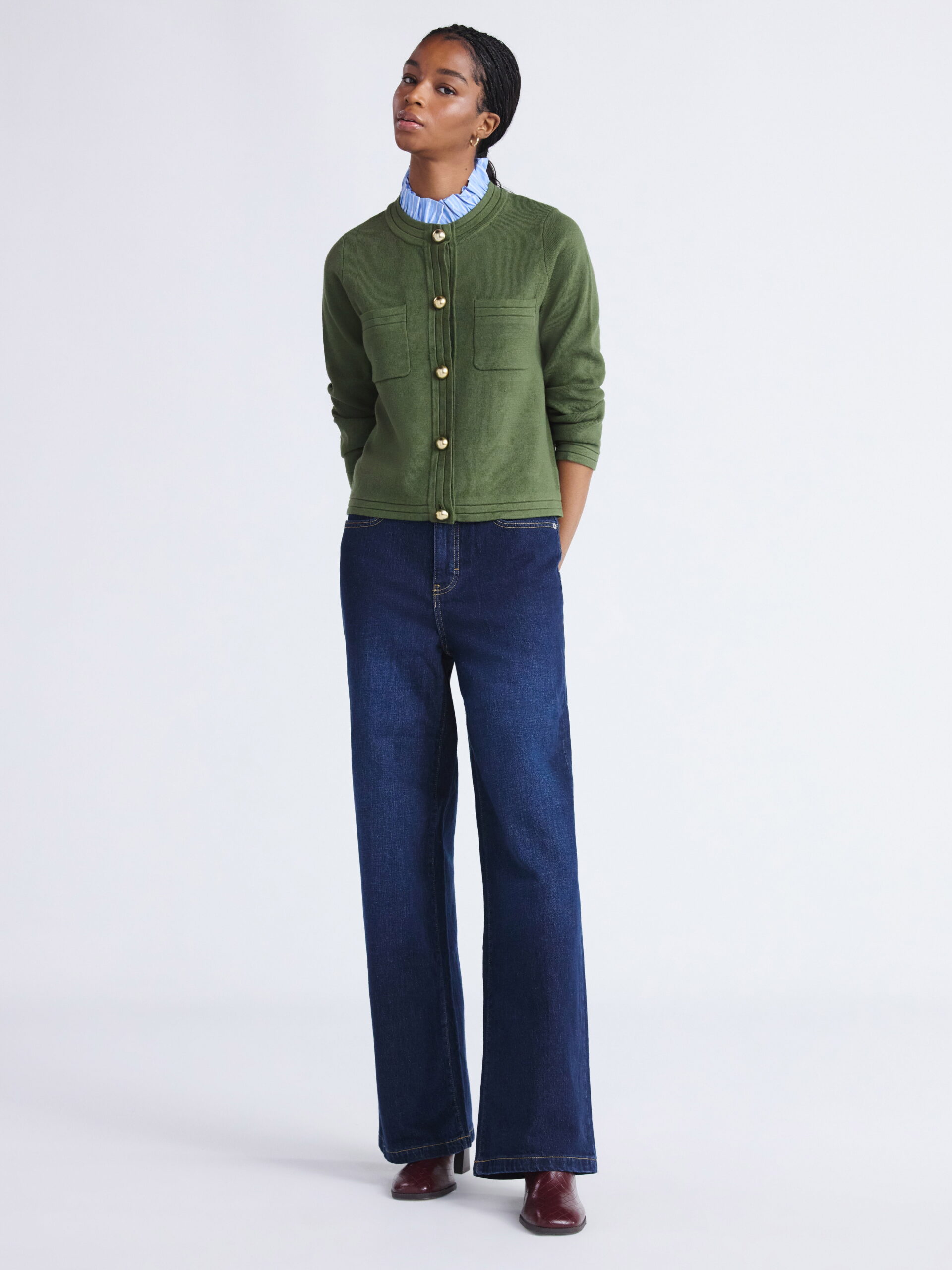 Free Assembly Women's High Rise Full Length Wide Leg Jeans, 30" Inseam, Sizes 0-26W - Image 2