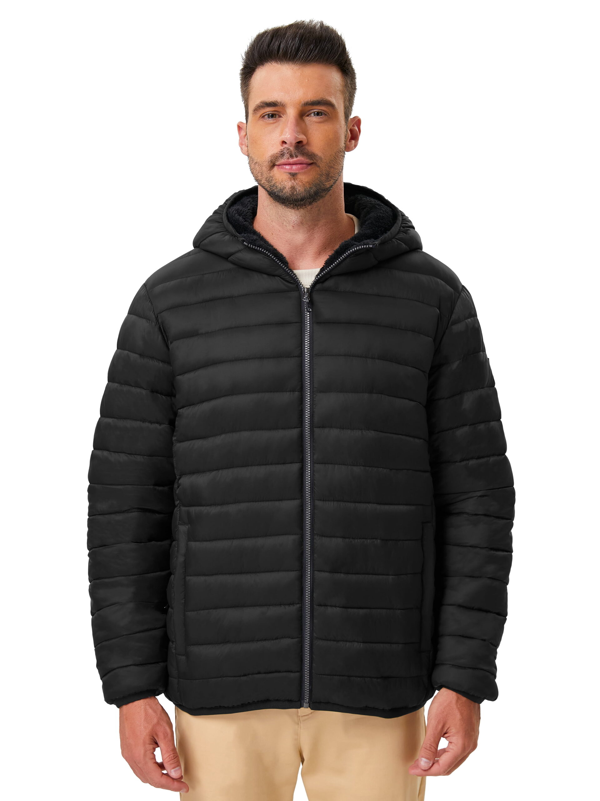 Hawke & Co Men's High Pile Fleece Lined Puffer Jacket, Sizes S-2XL - Image 4