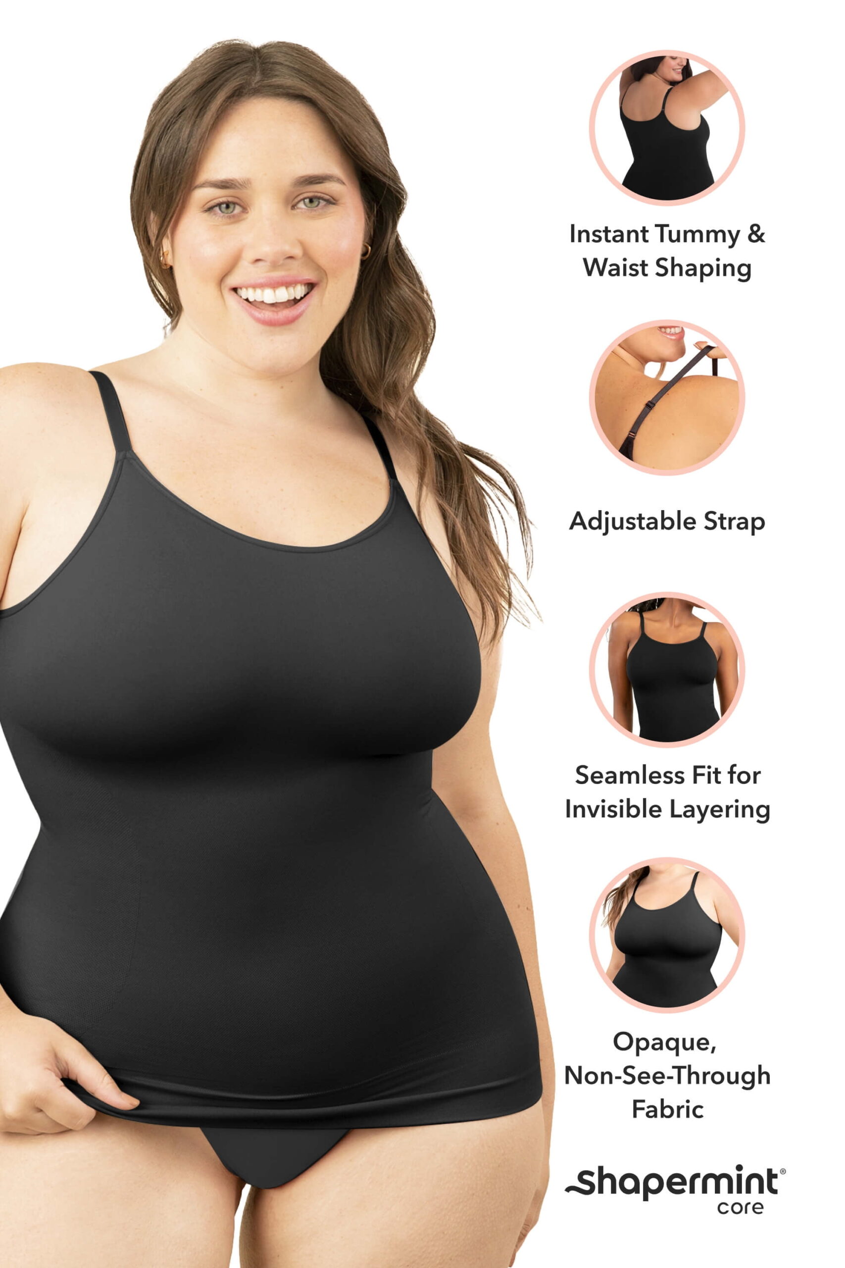 Shapermint Core Shapewear Cami – Comfortable Waist Shaping Tank for Women, Seamless Fit & Light Support, Sizes S to 4XL - Image 2