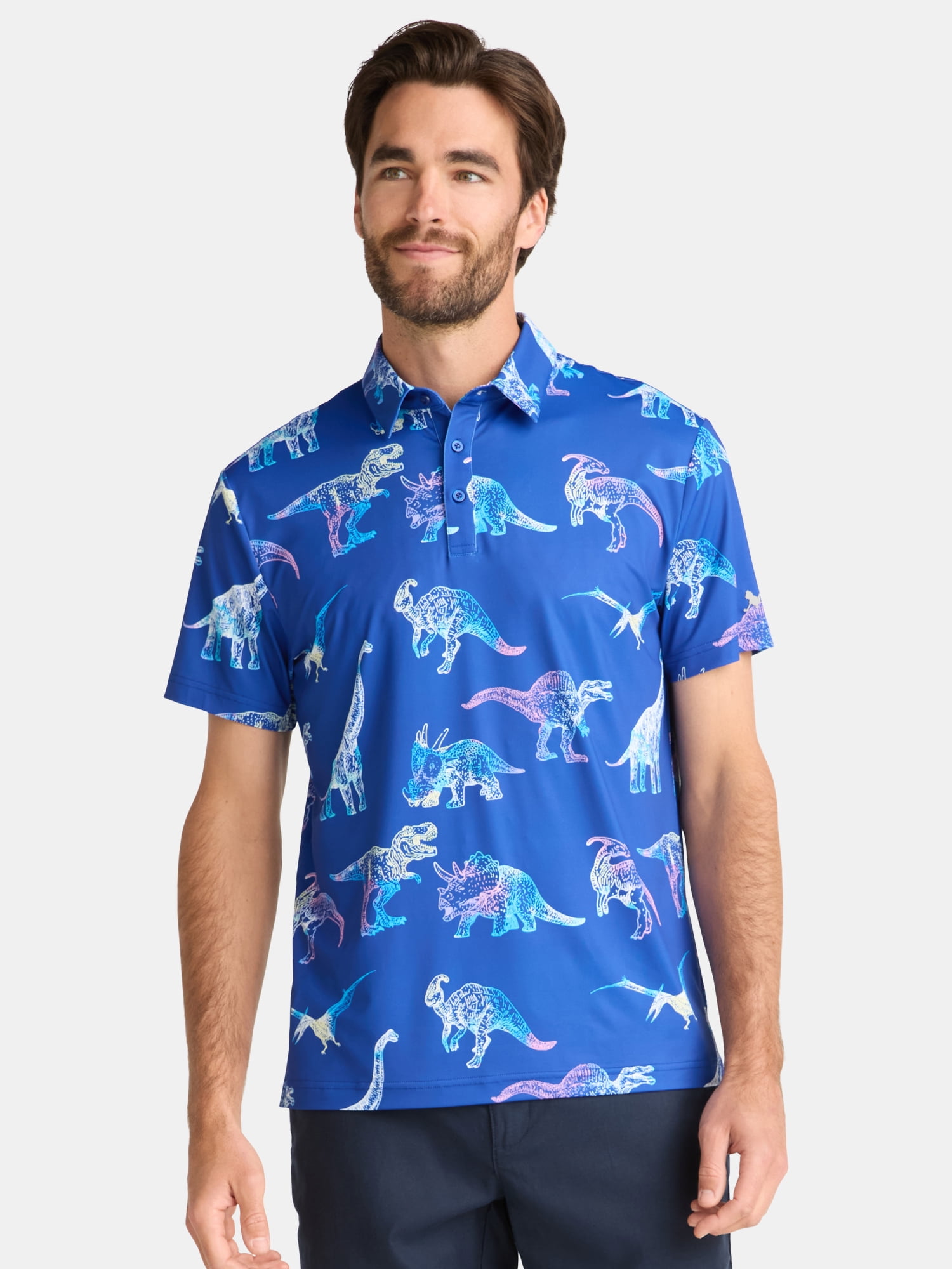 Birdie Bound Novelty Print Golf Polo Shirt, Men's & Big Men's Sizes S-5XL