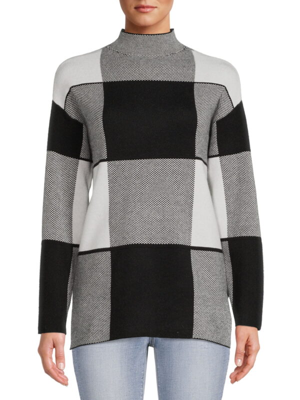 By Design Women’s Funnel-Neck Print Sweater