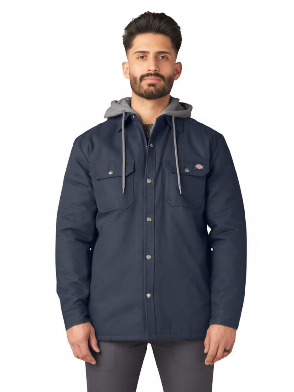 Dickies Men's Water Repellent Duck Hooded Workwear Shirt Jacket
