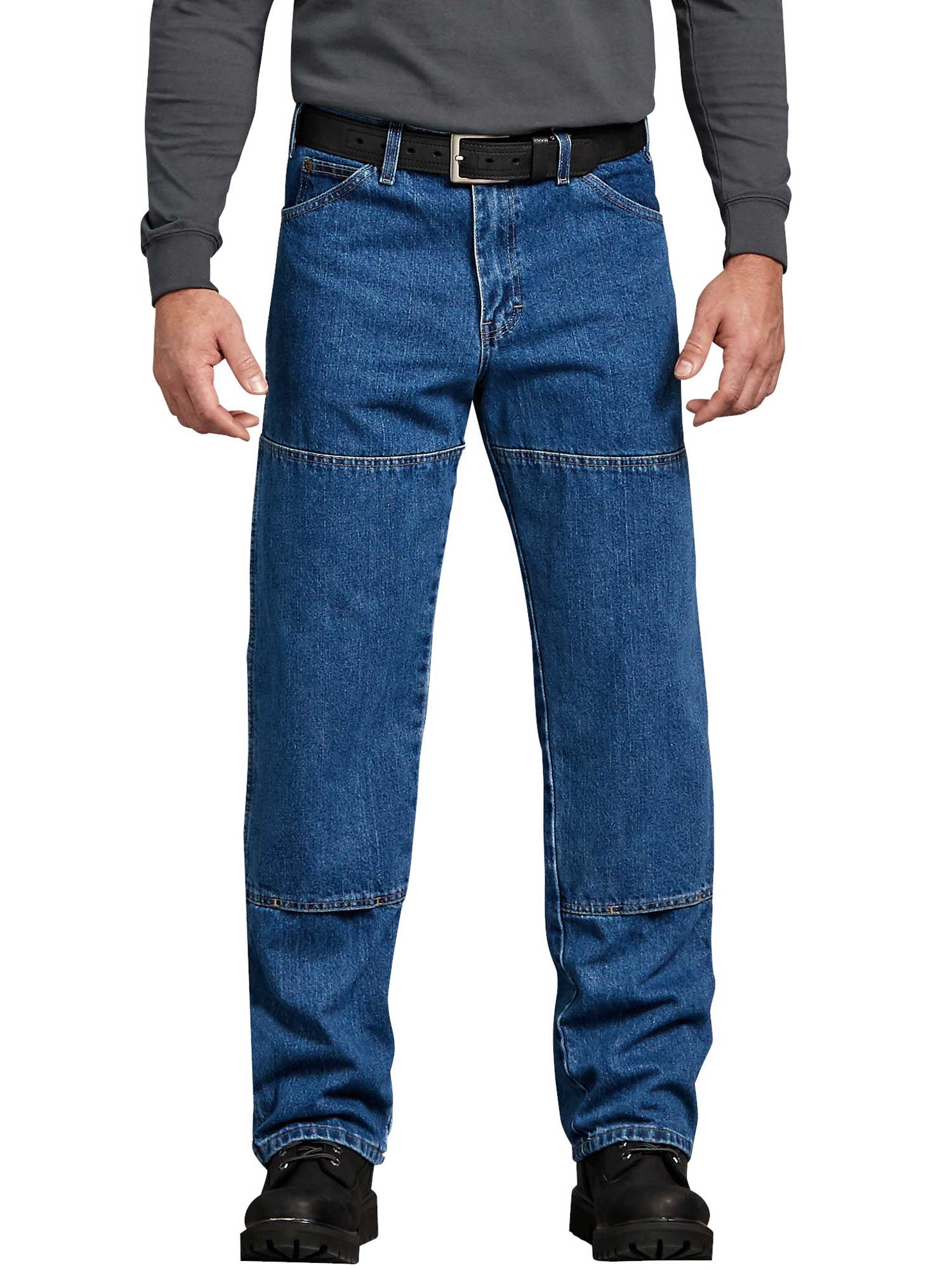 Dickies Men's and Big Men's Relaxed Fit Workwear Double Knee Denim Jeans