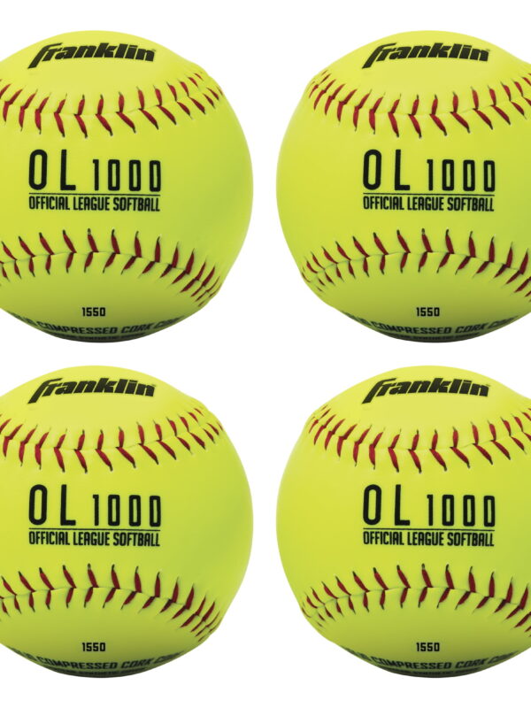 Franklin Sports Practice Softballs - (4) Official 12" Softballs + Bag