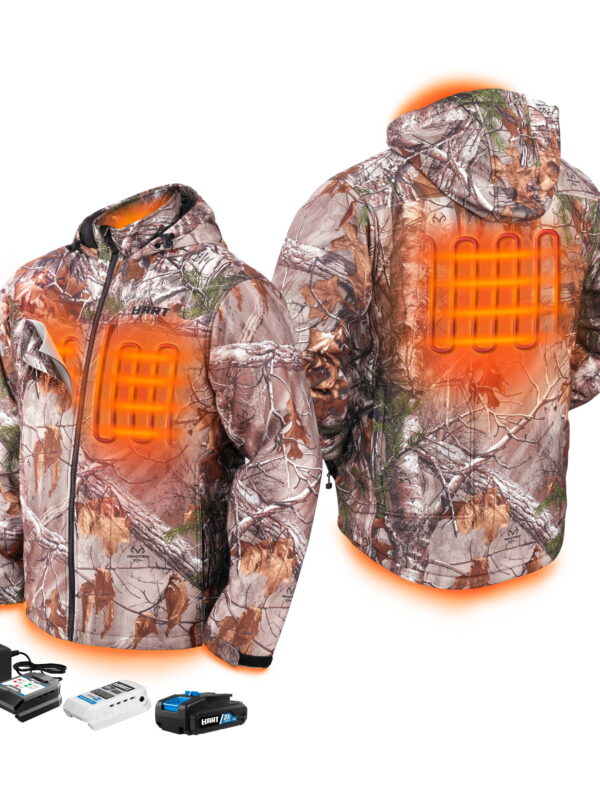 HART 20-Volt Heated Jacket Kit, Realtree Xtra Camouflage, Male Medium, (1) 1.5Ah Lithium-Ion Battery