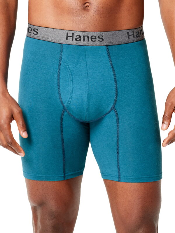 Hanes Men's Comfort Flex Fit Ultra Soft Cotton Stretch Long Leg Boxer Briefs, 3 Pack, Sizes S-3XL