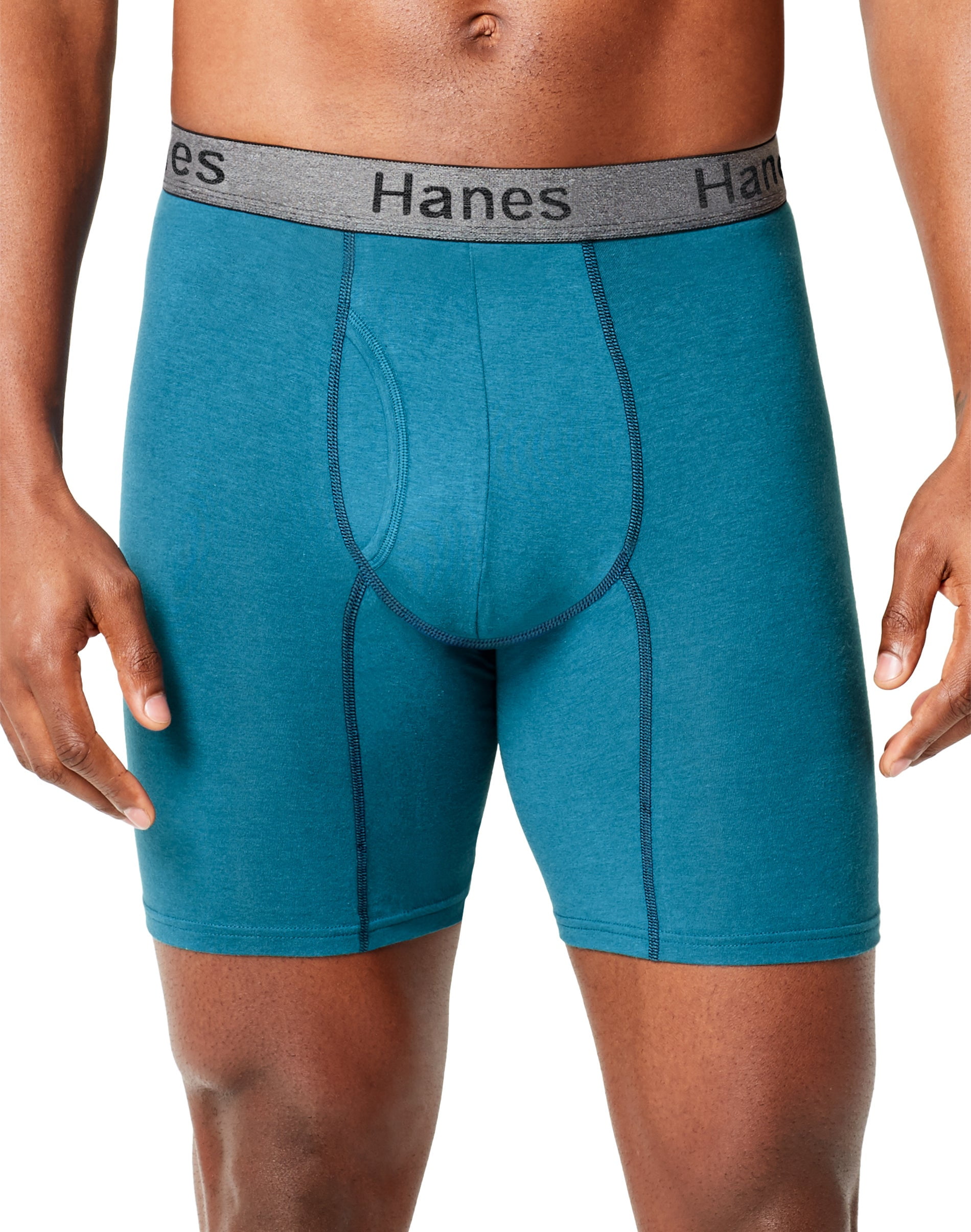 Hanes Men's Comfort Flex Fit Ultra Soft Cotton Stretch Long Leg Boxer Briefs, 3 Pack, Sizes S-3XL