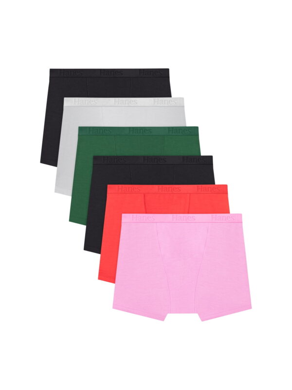 Hanes Originals Women's SuperSoft Boxer Briefs Underwear, 6-Pack, Sizes S-XXL