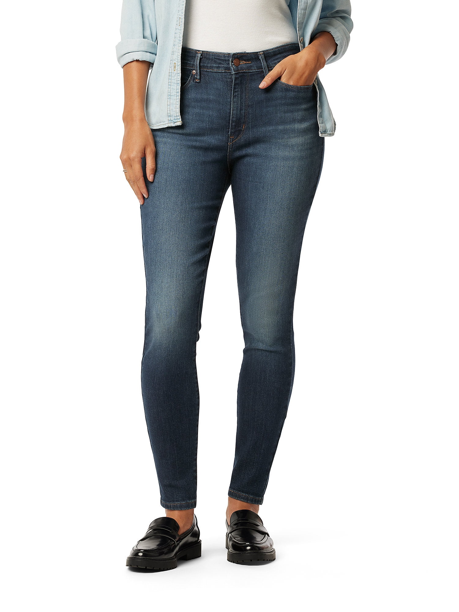 Levi Strauss Signature Women's and Women's Plus Mid Rise Skinny Jeans, Inseams: Short, Regular, Long; Sizes 2-28
