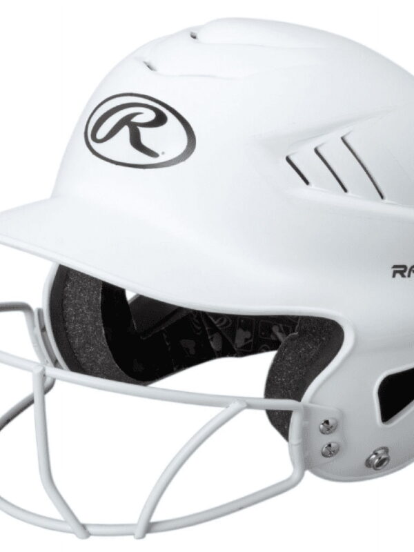 Rawlings Coolflo Fastpitch Softball Helmet with Face Guard, Matte White