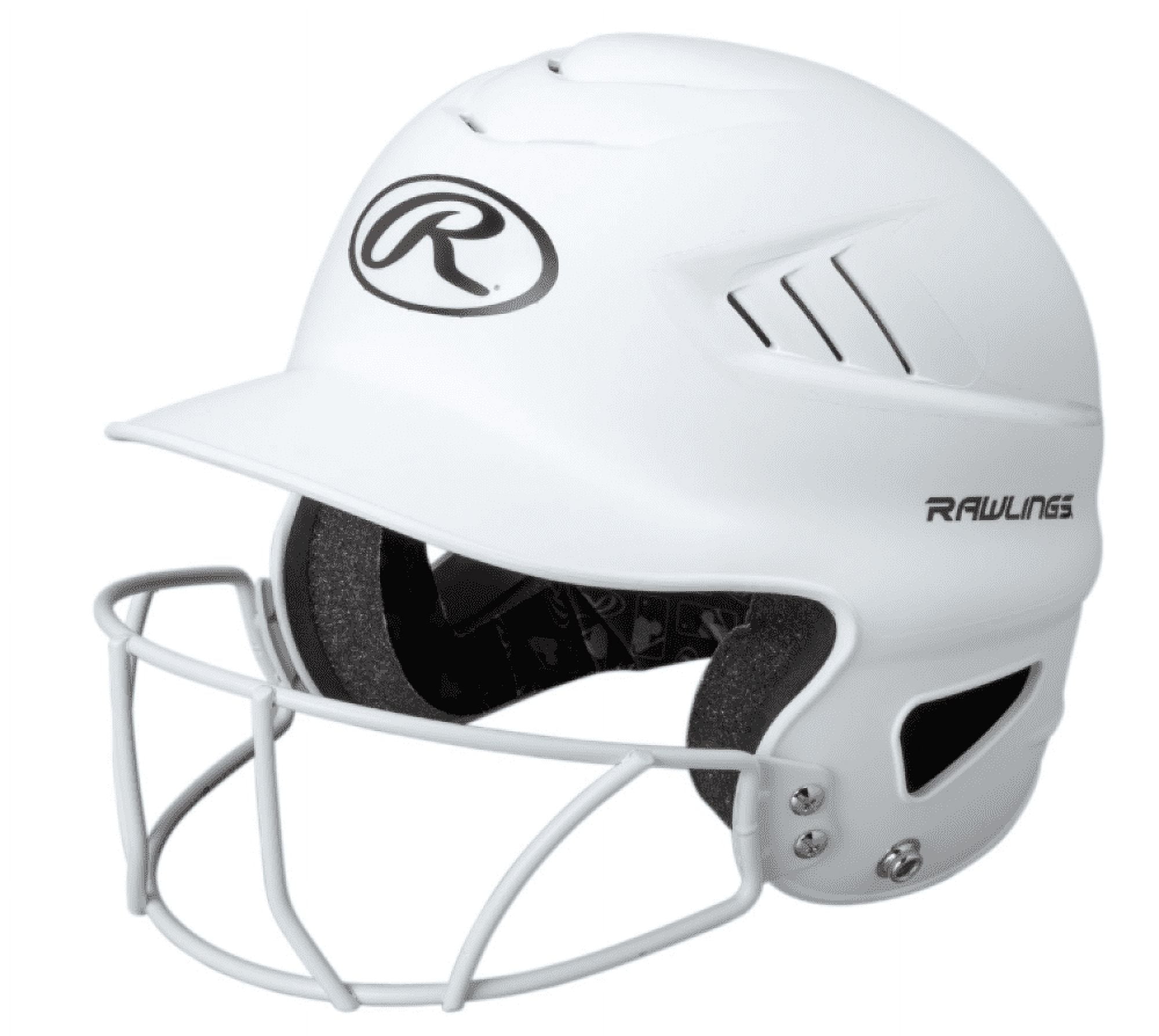 Rawlings Coolflo Fastpitch Softball Helmet with Face Guard, Matte White