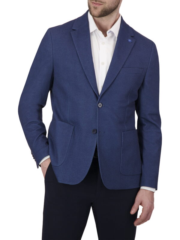 Report Collection Notch Collar Fully Lined Patch Pocket Knit Men's Jacket