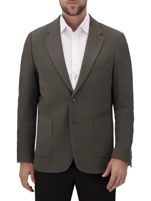 Report Collection Notch Collar Fully Lined Patch Pocket Knit Men's Jacket